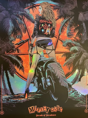 MOTLEY CRUE SUPER RARE DECADE OF DECADENCE SCREENPRINT FOIL POSTER