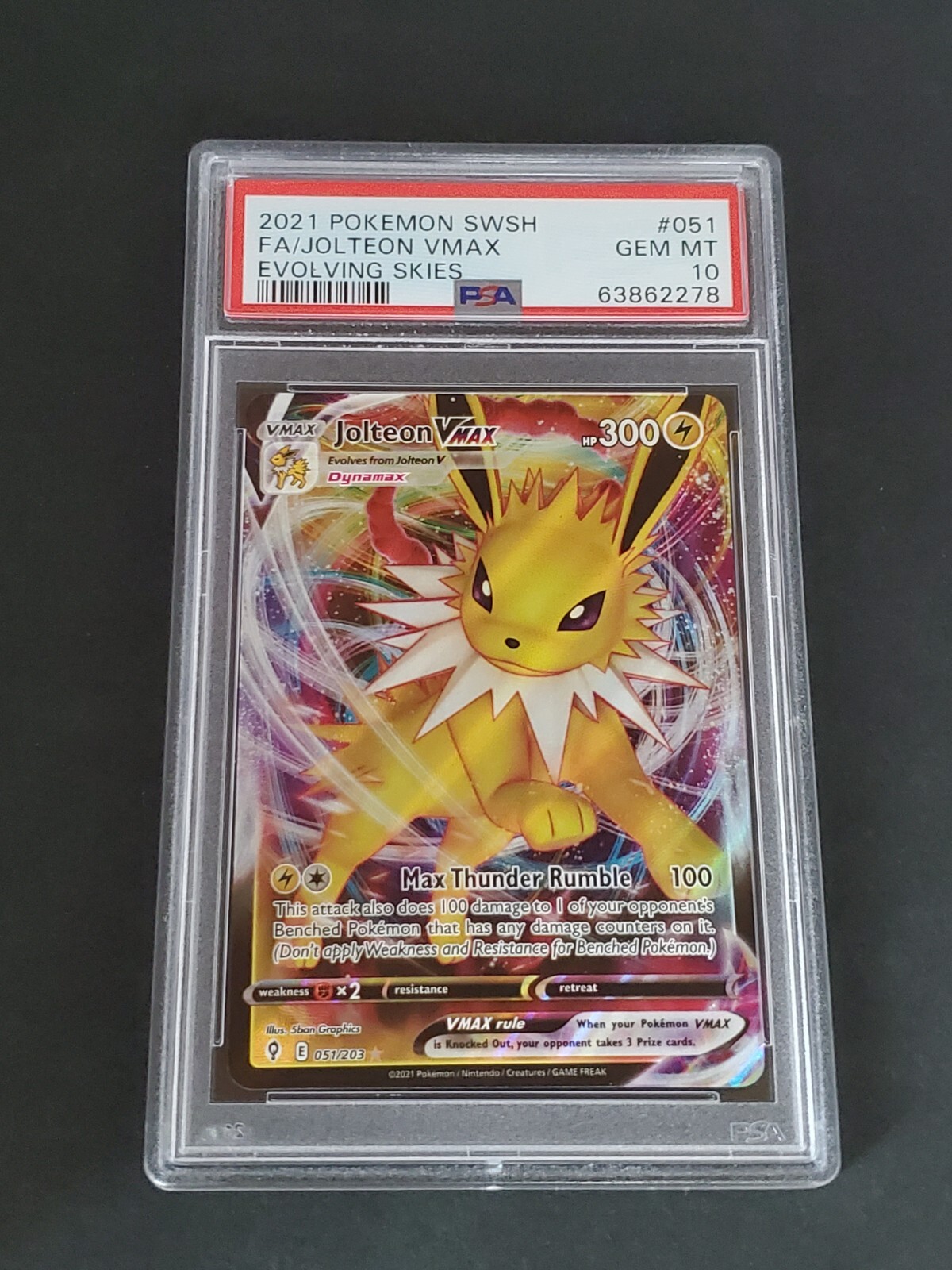 2021 Pokemon Sword & Shield Evolving Skies 051 Full Art/Jolteon