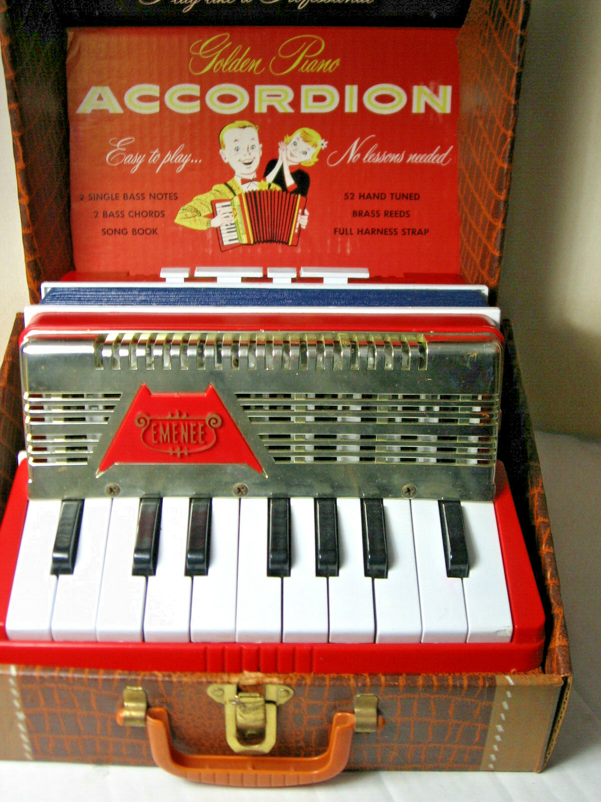 1950's era Emenee Musical Toys Golden Piano Accordion in Case | eBay