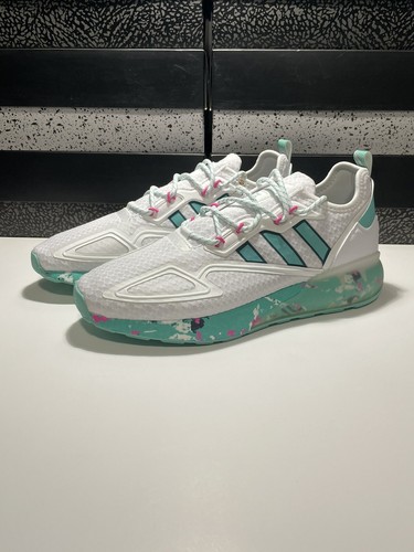 New Adidas Originals ZX 2K Boost “White Active Mint” GX5373 Men's