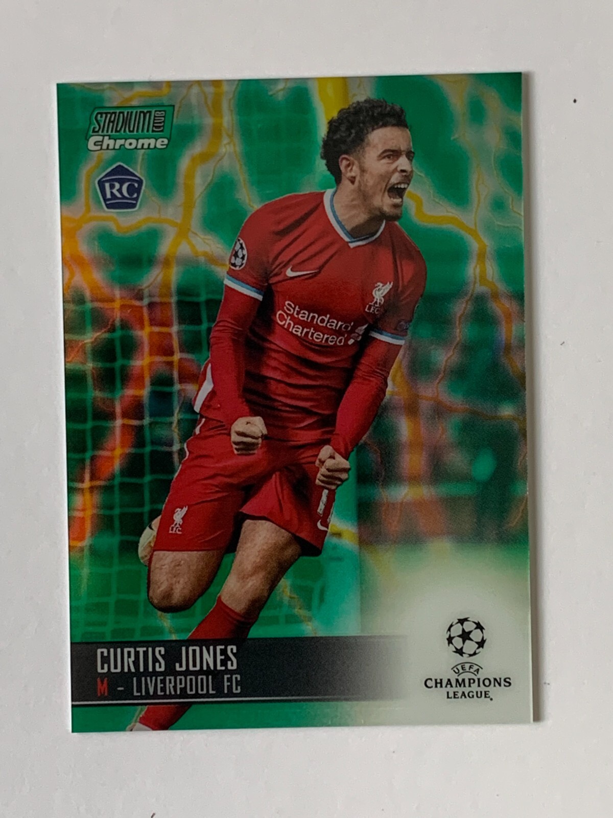 CURTIS JONES #23 2020-21 STADIUM CLUB CHROME GREEN YELLOW