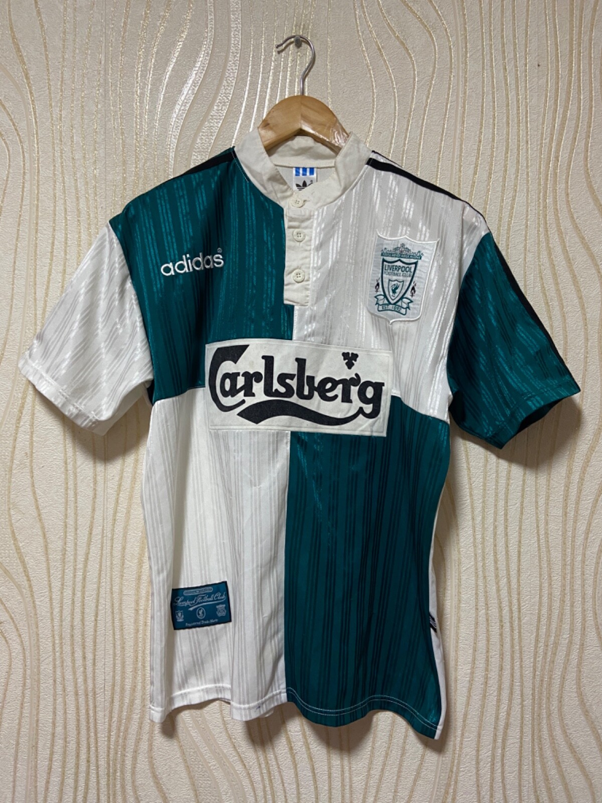 LIVERPOOL 1995 1996 AWAY FOOTBALL SHIRT SOCCER JERSEY ADIDAS sz M