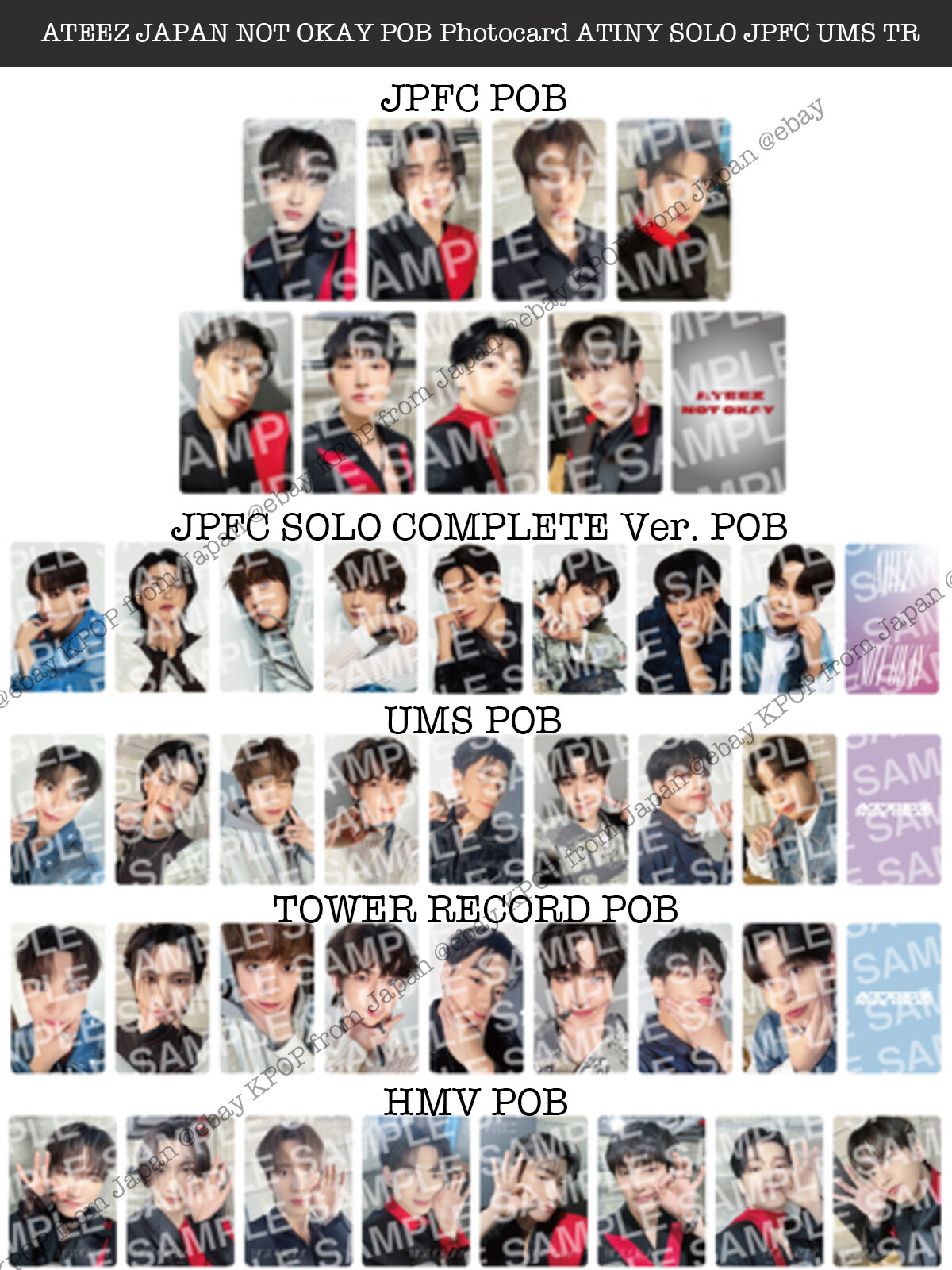 PRE ATEEZ JAPAN NOT OKAY POB Photocard ONLY ATINY SOLO JPFC UMS