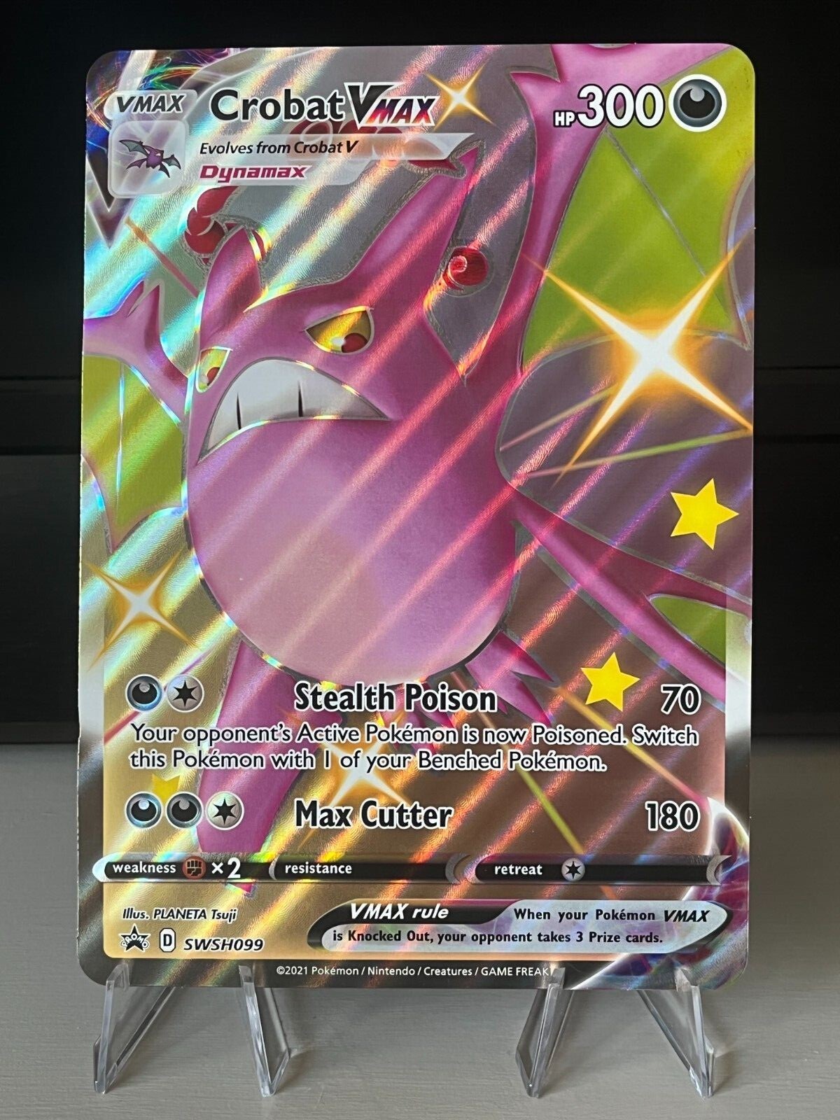 Pokemon TCG Shiny Crobat VMAX SWSH099 Jumbo Card - NM | eBay