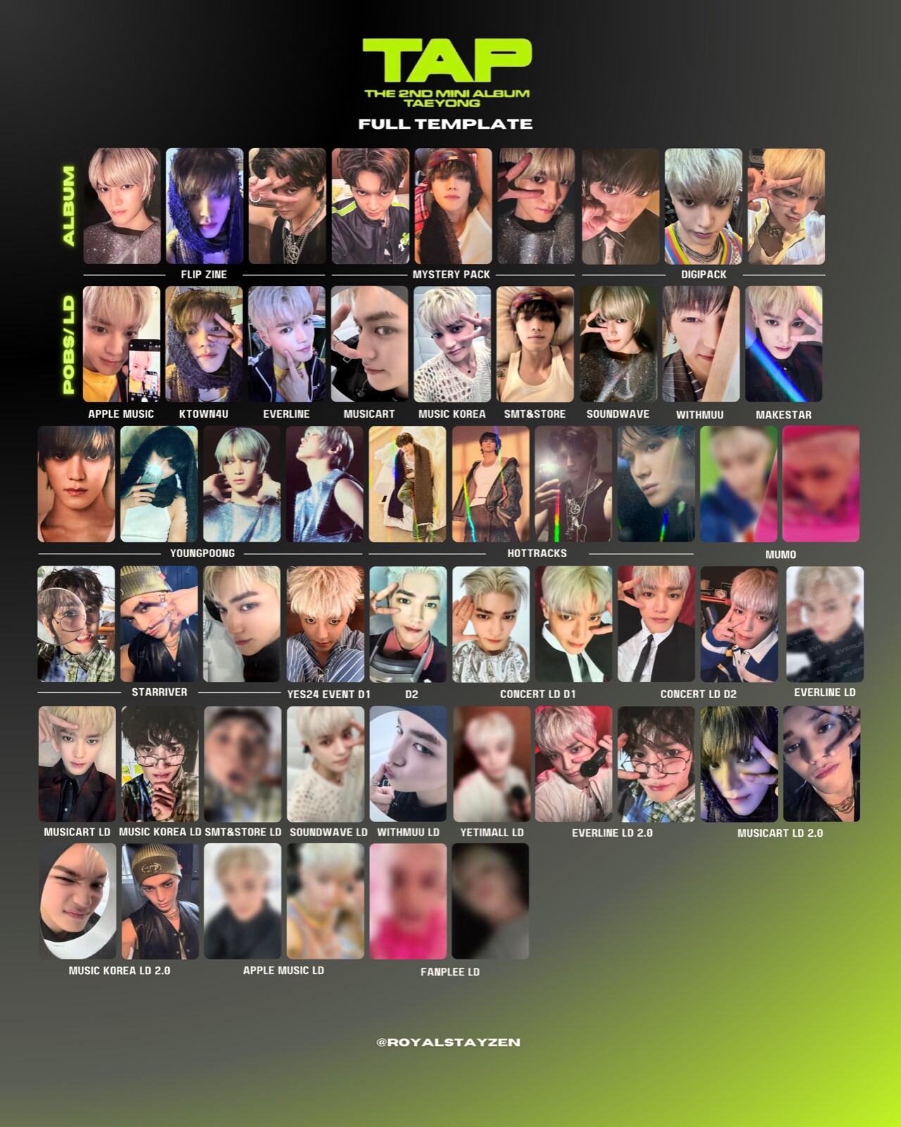 NCT 127 TAEYONG THE 2ND MINI ALBUM TAP POB LUCKY DRAW FANSIGN