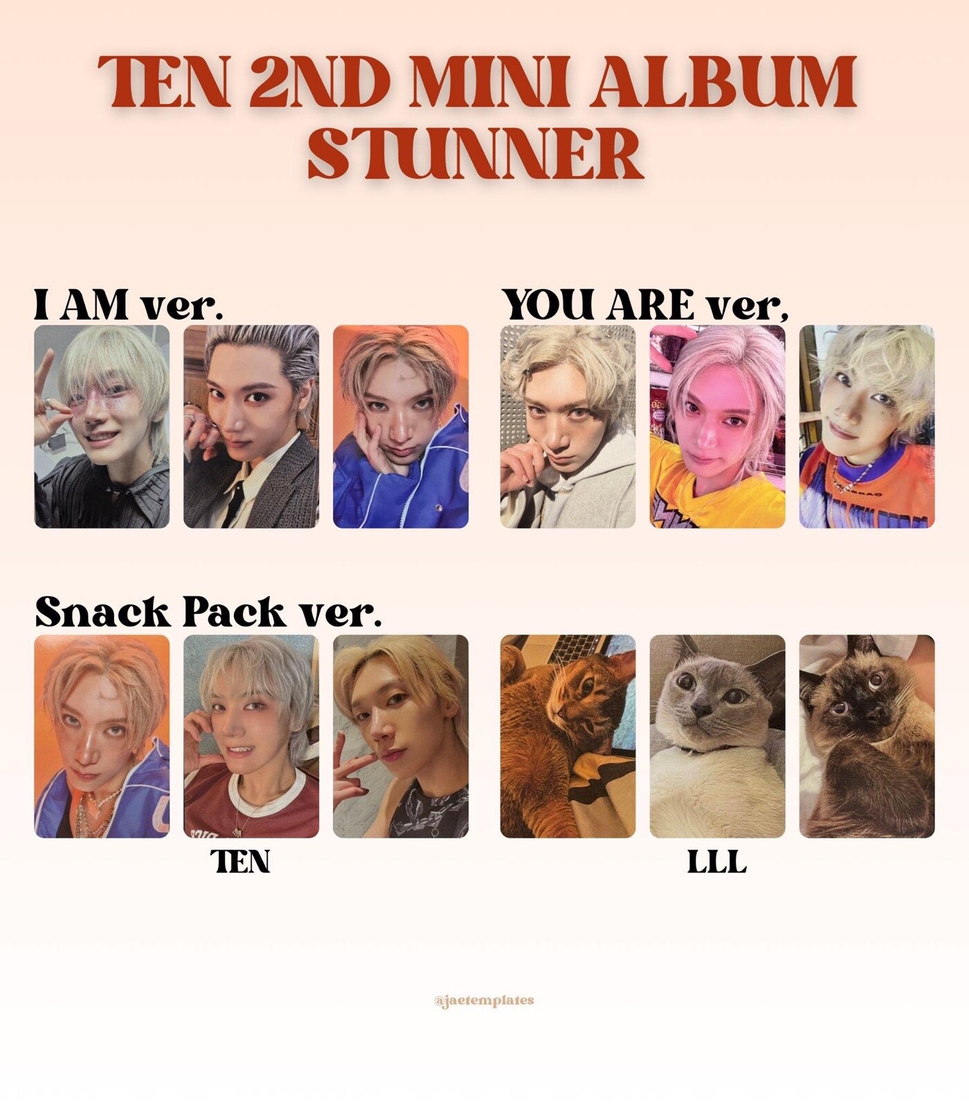 NCT WAYV TEN 2ND MINI ALBUM STUNNER OFFICIAL PHOTOCARD ALBUM ALL