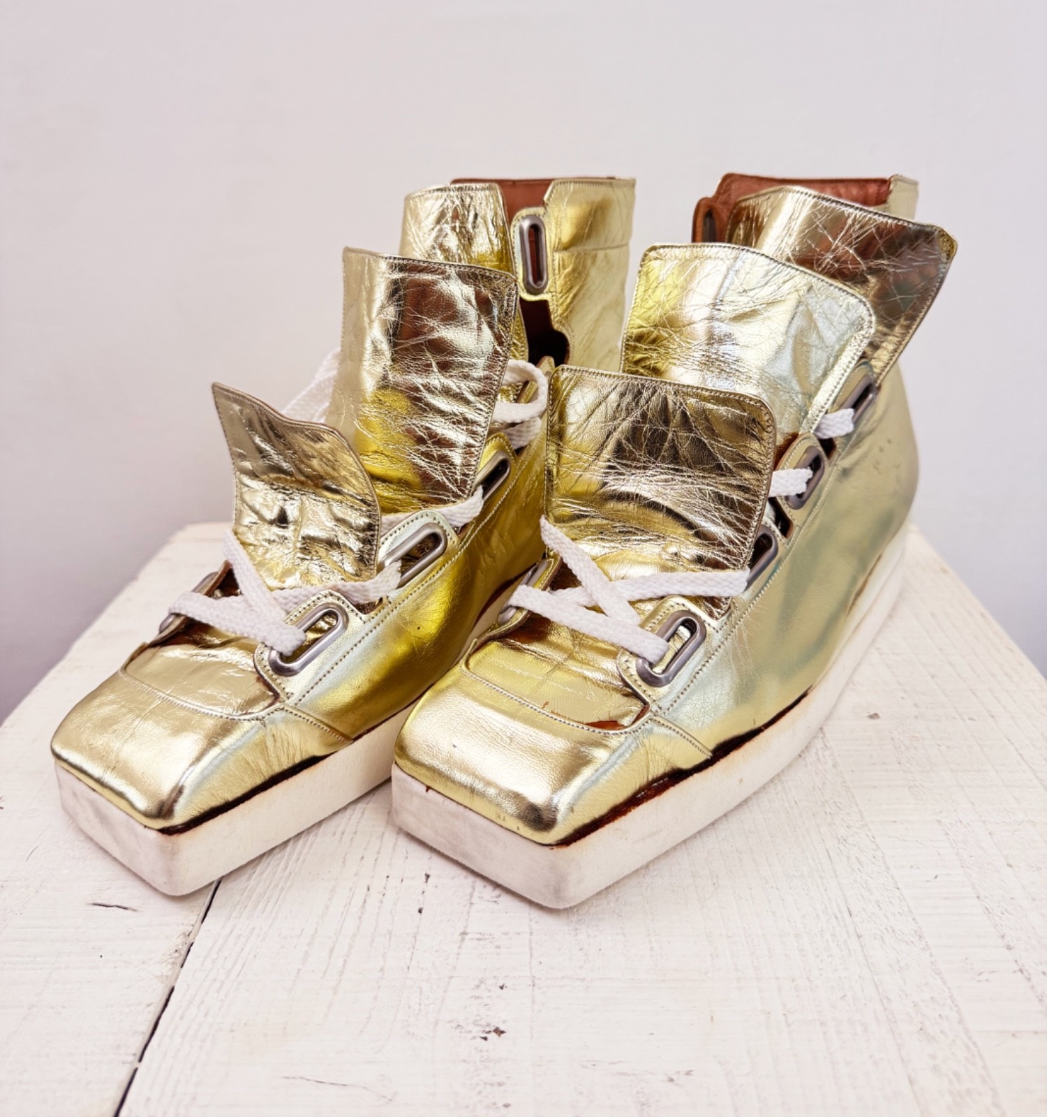 VIVIENNE WESTWOOD 1984 Witches Gold three tongue breaker shoes