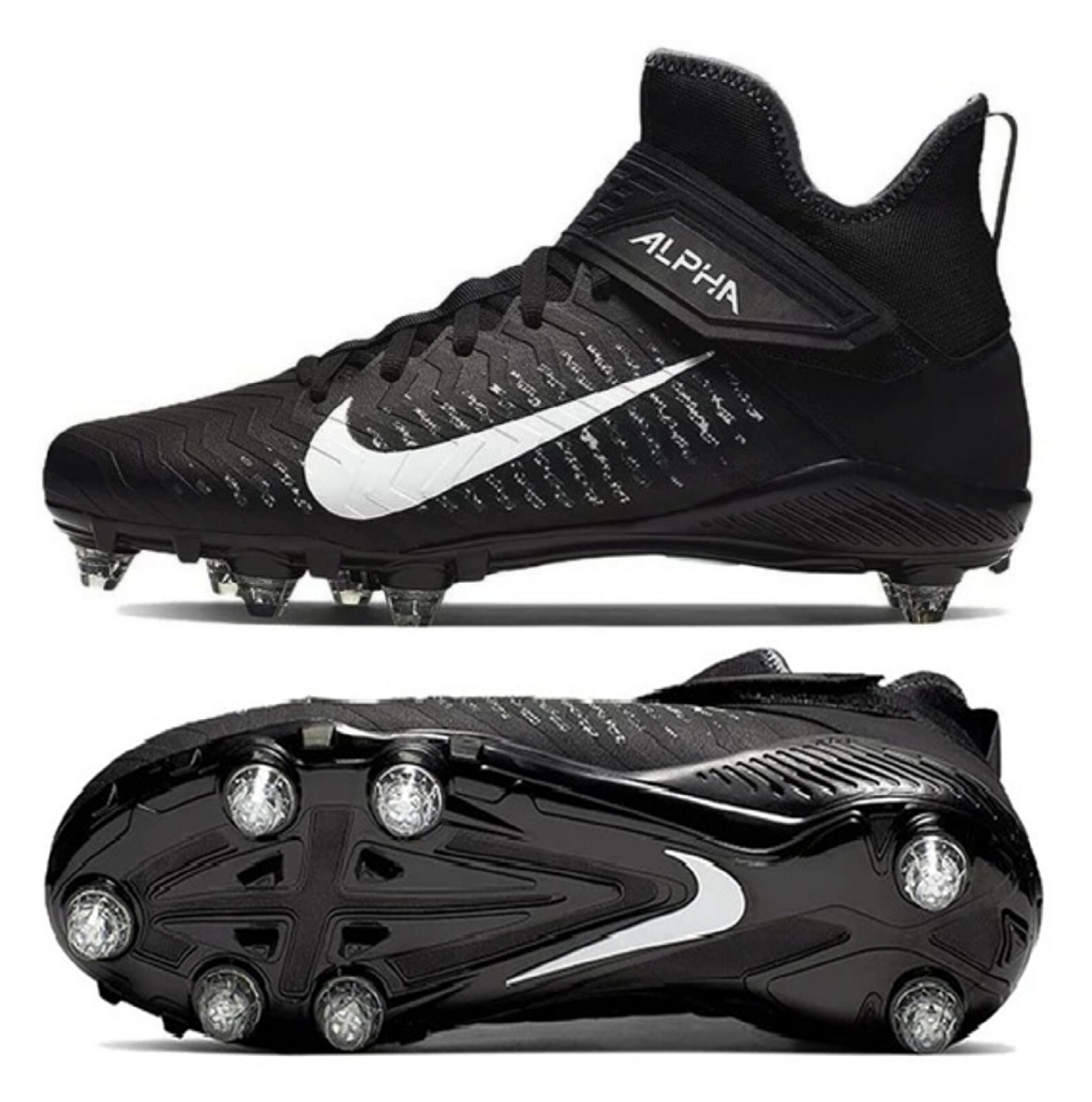 NEW Nike Alpha Menace Pro 2.0 Football Cleats Shoes, Black, CK4277