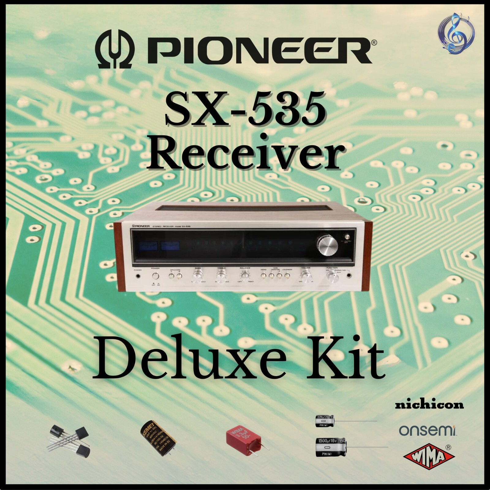 Pioneer SX-535 Receiver Deluxe Upgrade Kit Genuine Parts