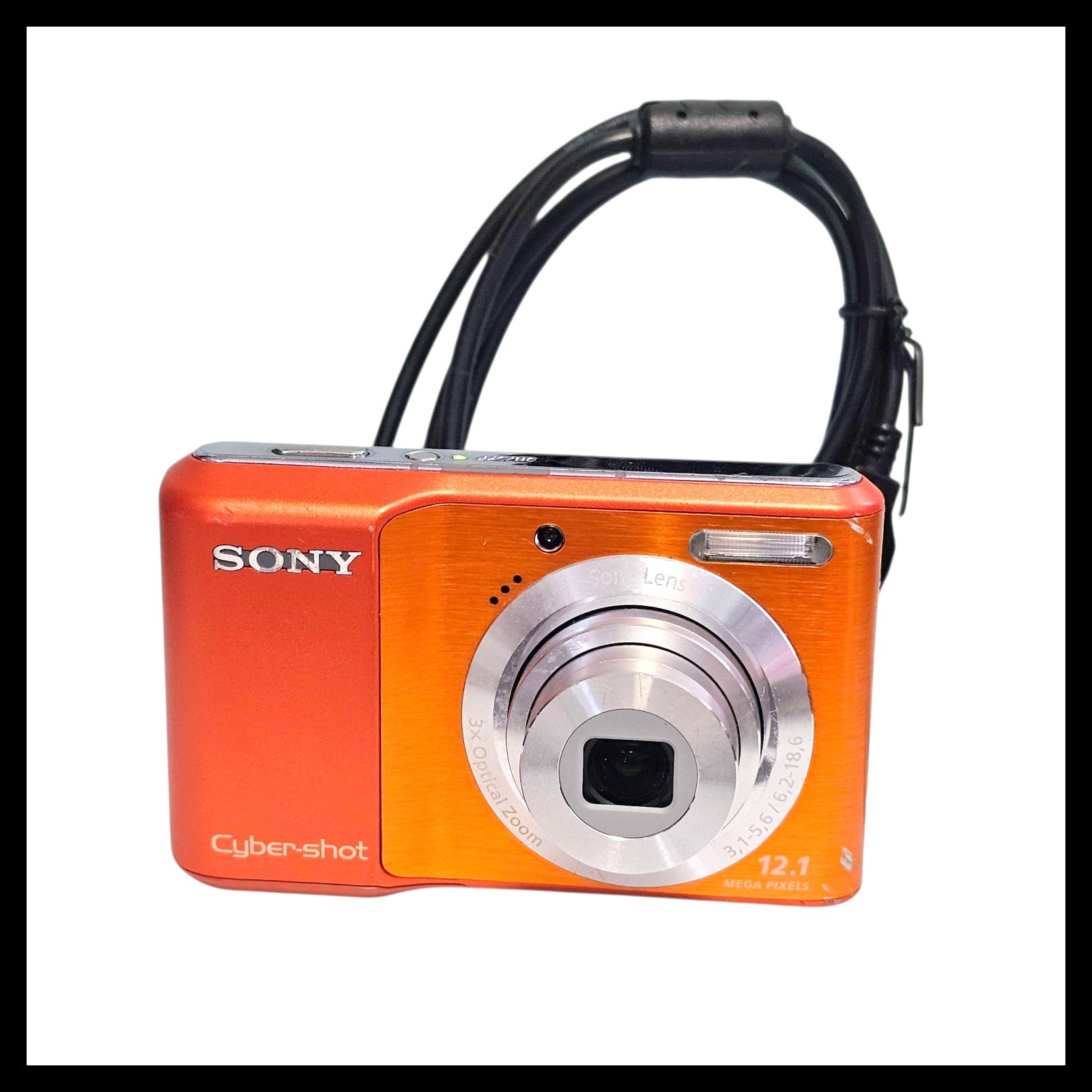 Sony Cyber-shot DSC-S2100 12.1MP Digital Camera Orange 16GB SD