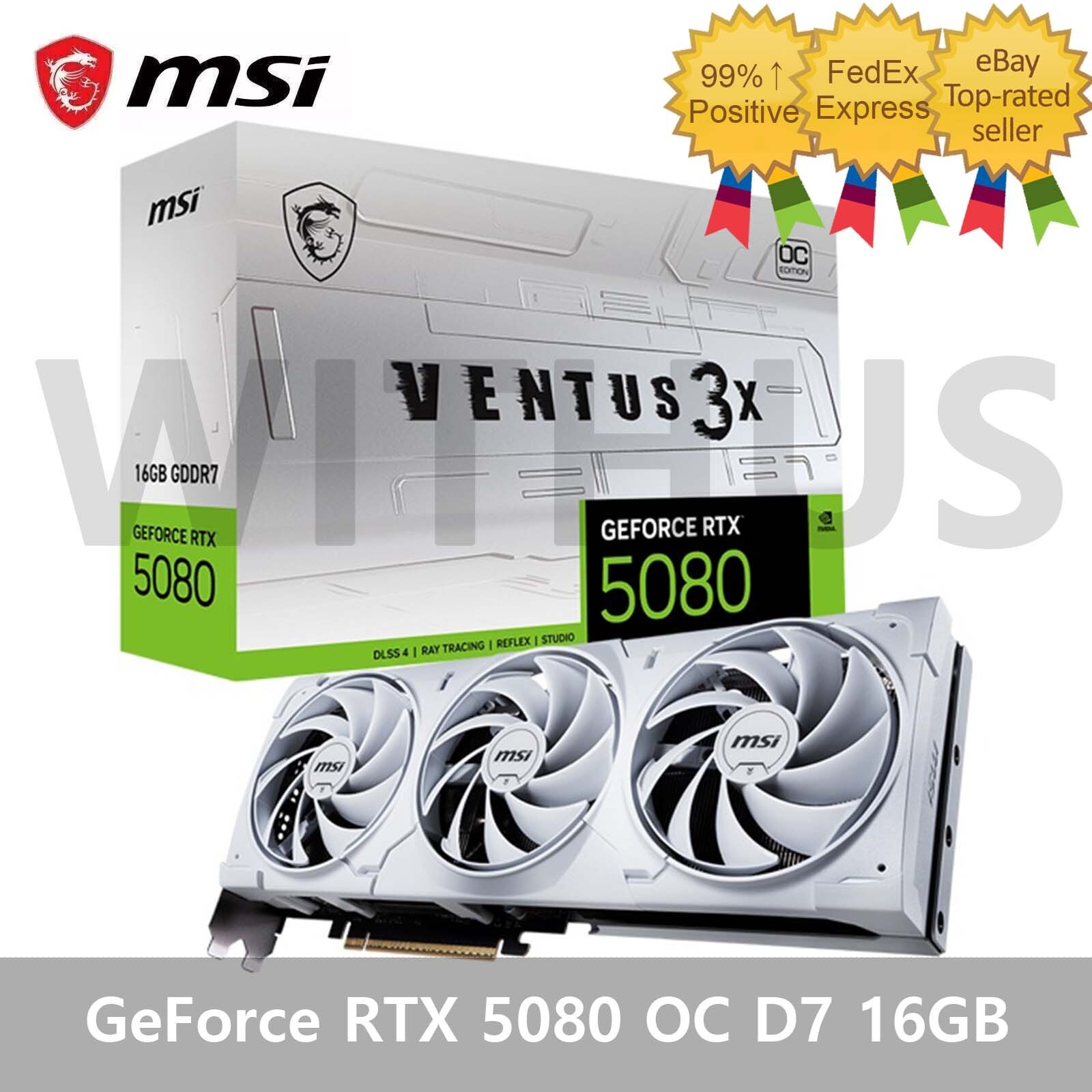 MSI GeForce RTX 5080 VENTUS 3X OC WHITE D7 16GB Gaming Graphics