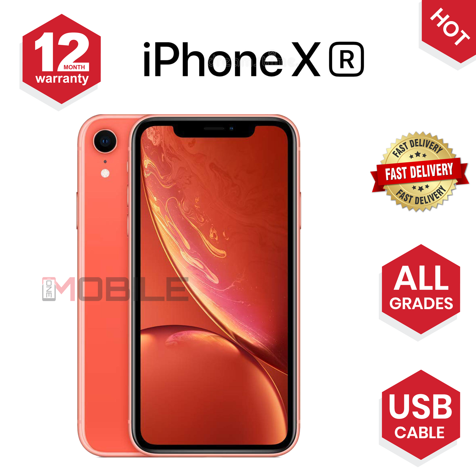 Apple iPhone XR - 64GB/128/256GB - ALL COLOURS - UNLOCKED - VERY