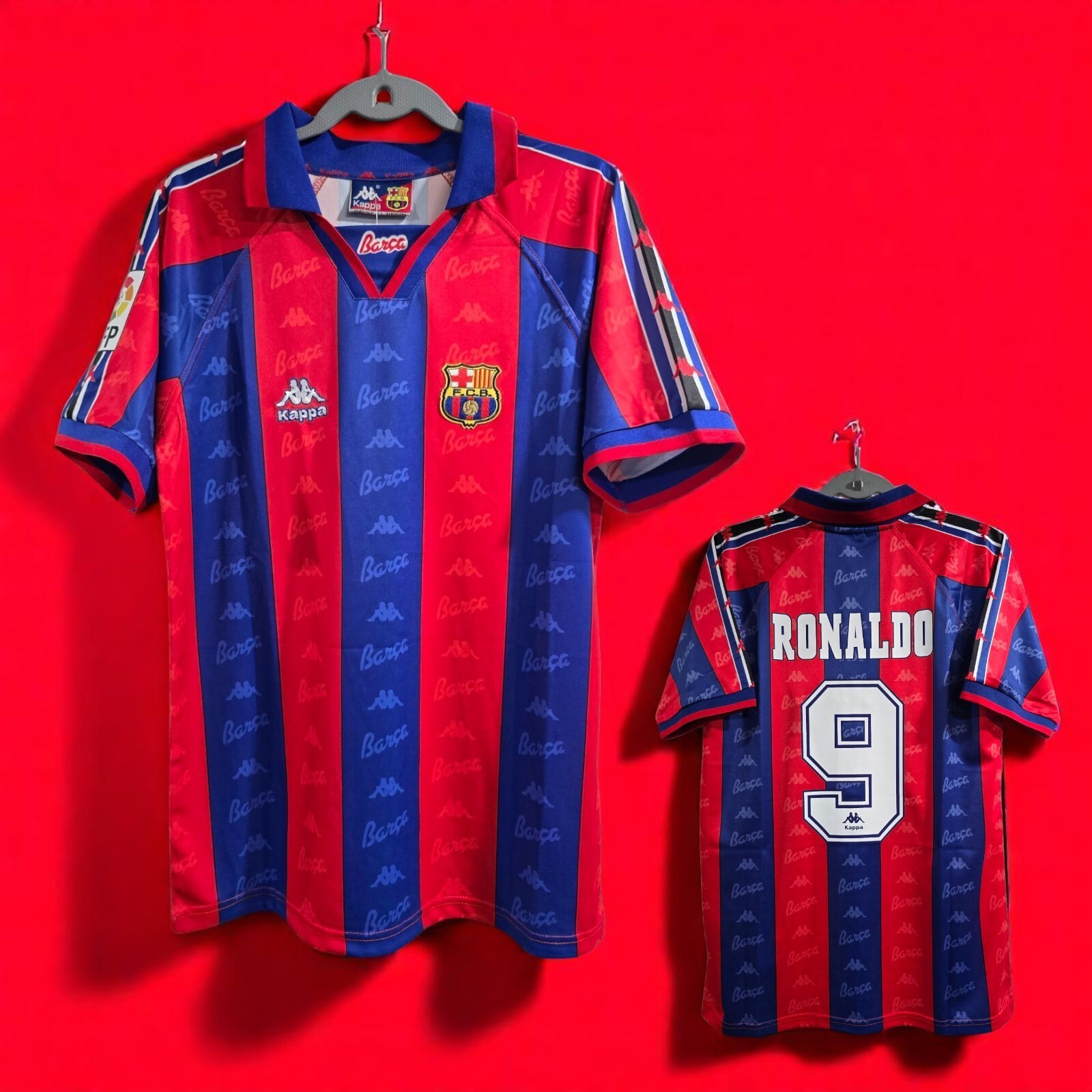 Barcelona Home - 96/97 - Retro - Football Soccer - RONALDO # 9