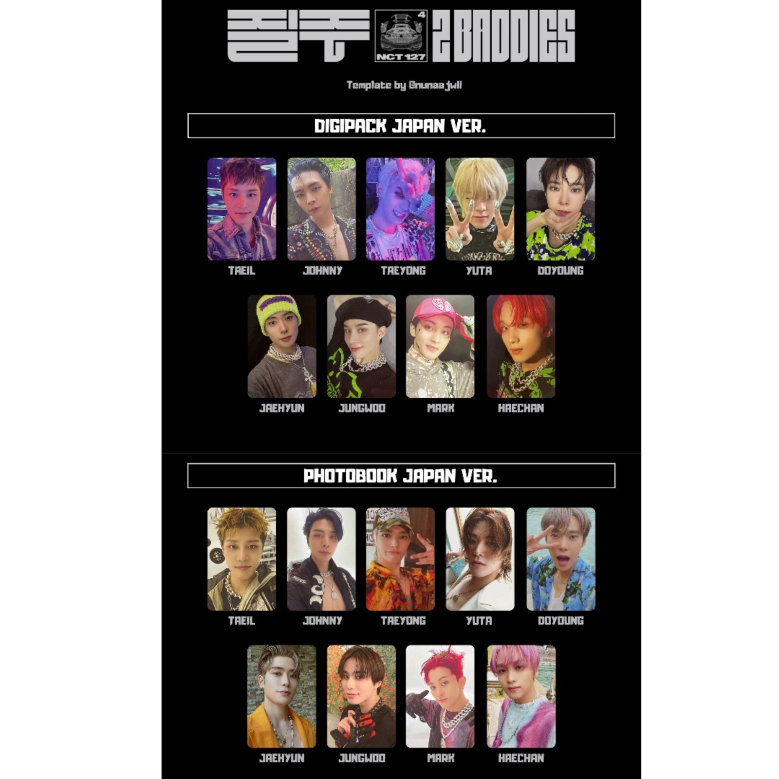 NCT 127 NCT127 2 Baddies JAPAN ver. official Photo card Photobook