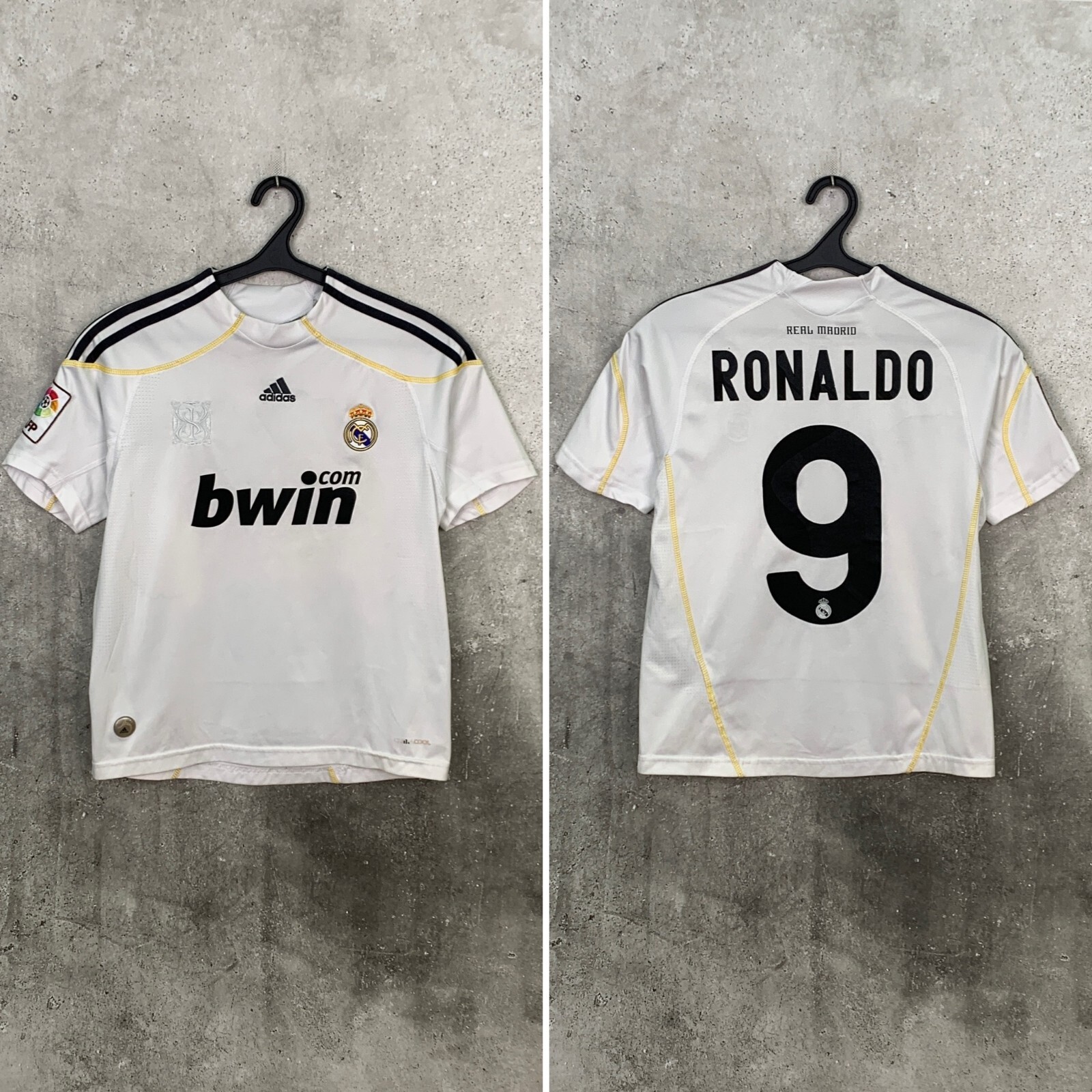 REAL MADRID 2009/10 HOME FOOTBALL SHIRT #9 RONALDO ADIDAS YOUTH 11