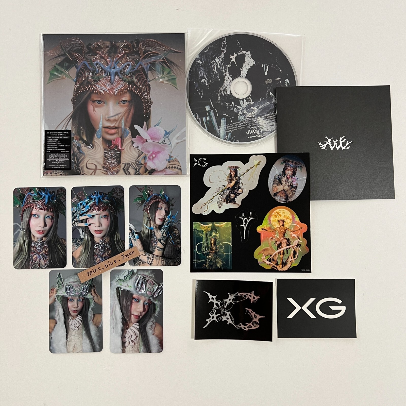 XG AWE HINATA solo Jacket CD + Photo card Complete set | eBay