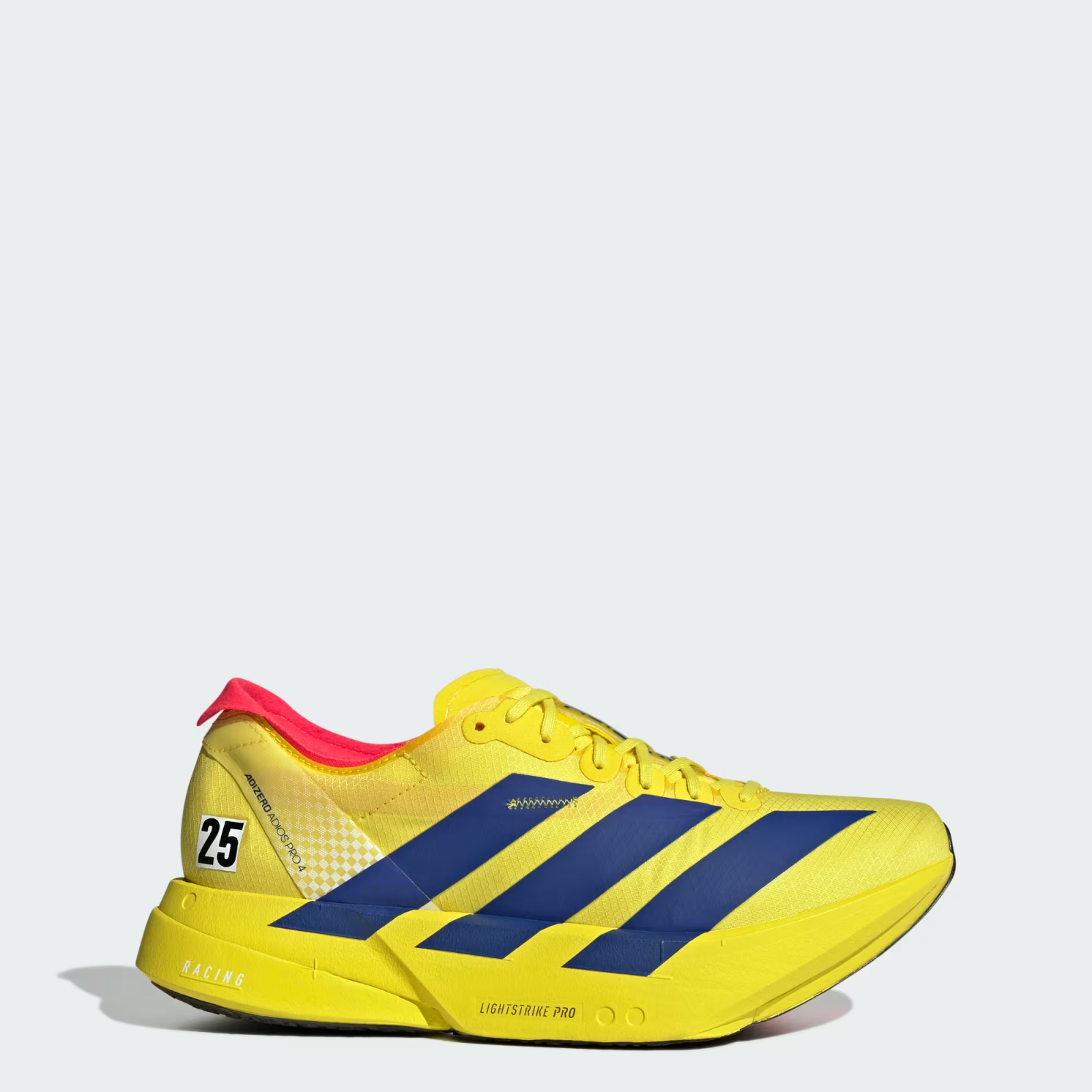 Adizero Adios Pro 4 Running Shoes in Pure Sulfur / Lucid Blue