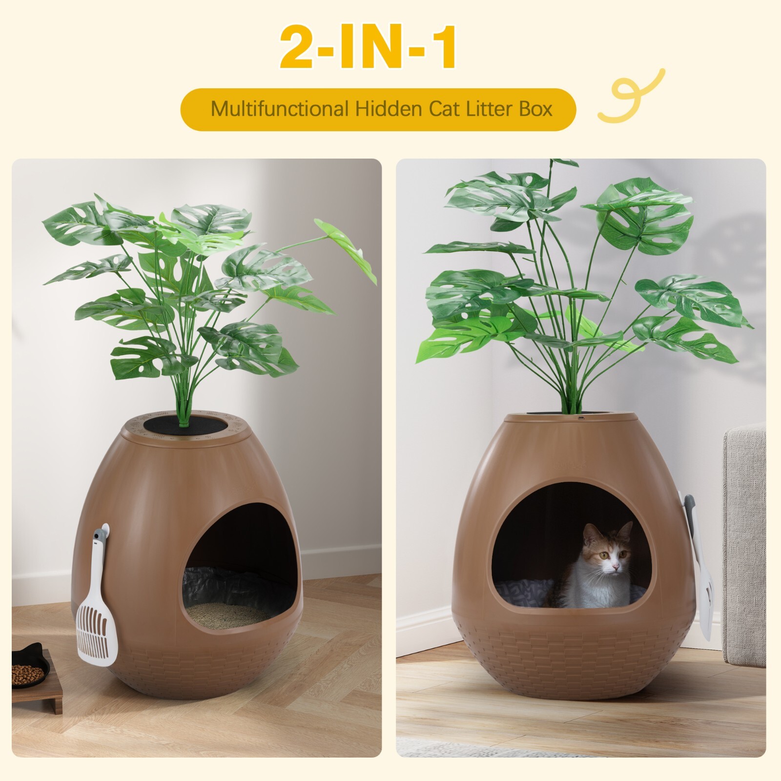 COZIWOW Eggloa6 Smart Hidden Litter Box Plant Litter BoxEnclosure