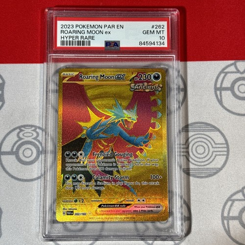 PSA 10 Roaring Moon EX Hyper Rare Gold #262/182 2023 PAR EN