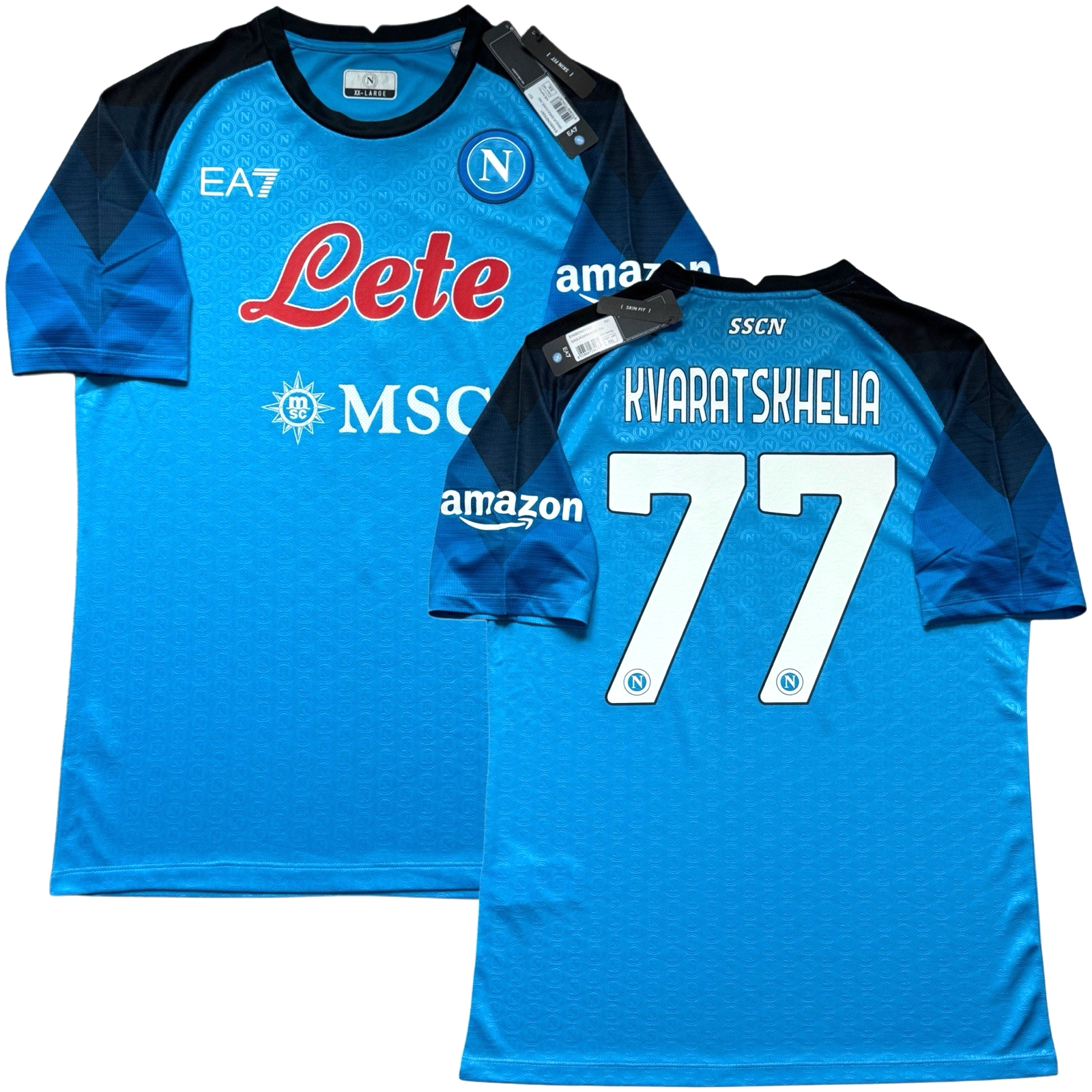 2022/23 Napoli Authentic Home Jersey #77 Kvaratskhelia 2XL Player