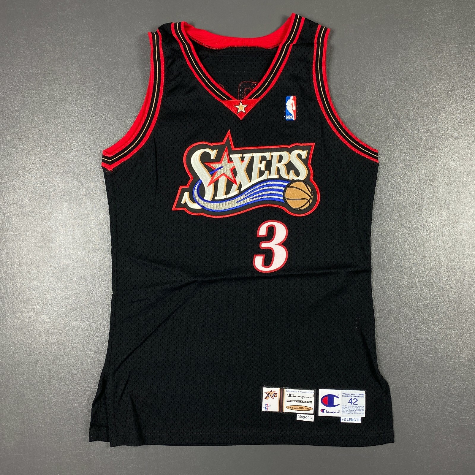 100% Authentic Allen Iverson Vintage Champion 99 00 76ers Game Pro