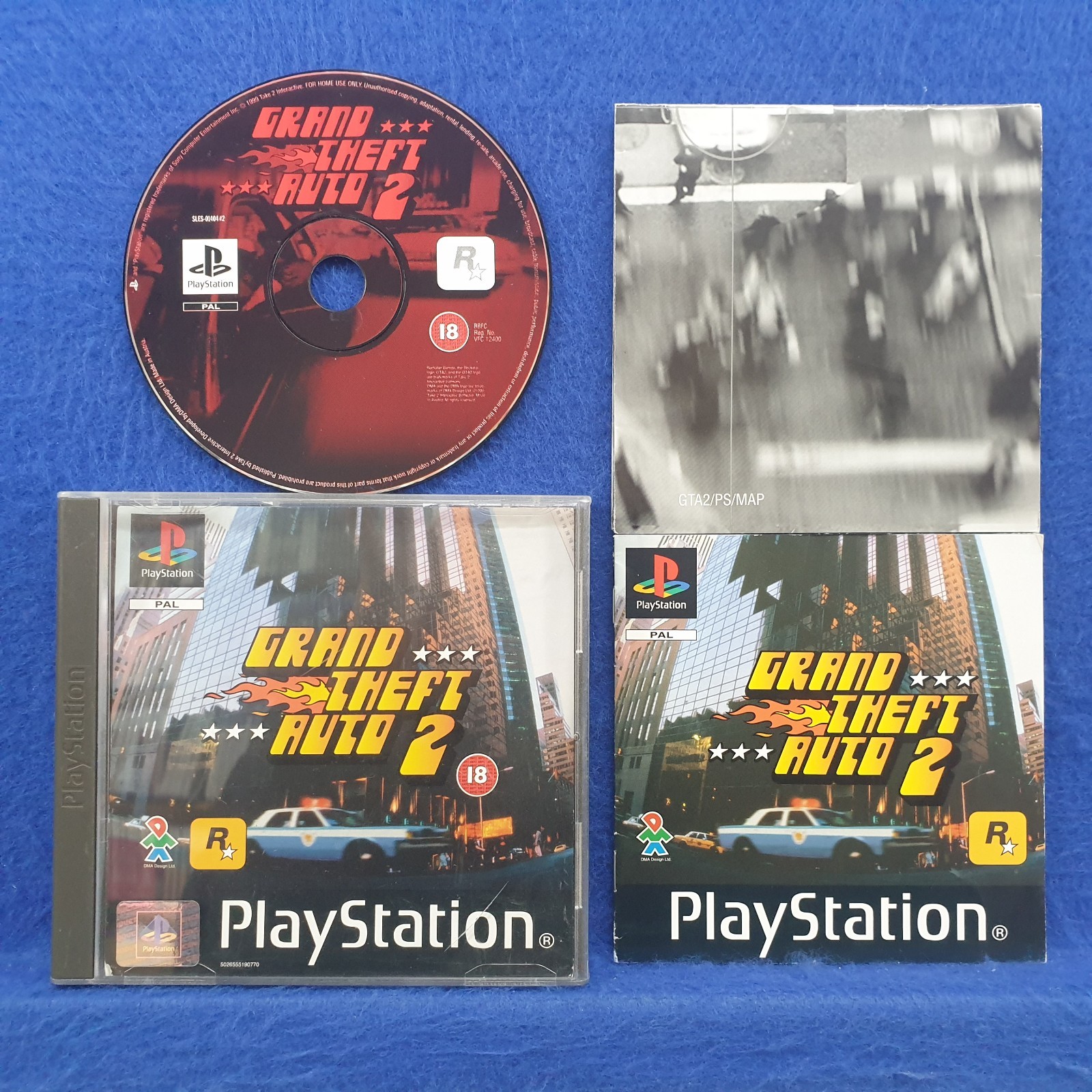 ps1 GRAND THEFT AUTO 2 + MAP GTA Playstation Boxed COMPLETE GTA 2