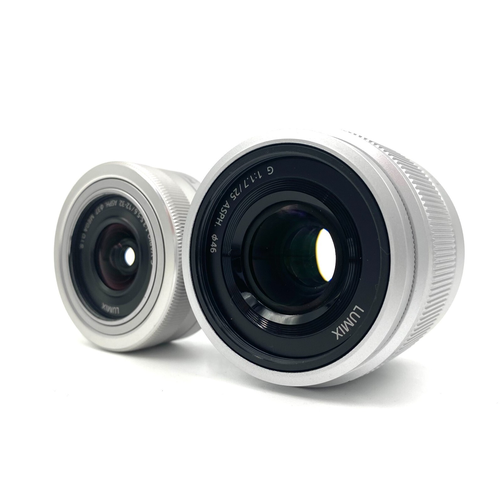 Panasonic Lumix G Vario 25 mm F/1.7 ASPH. Lens Silver 12 32 mm Set