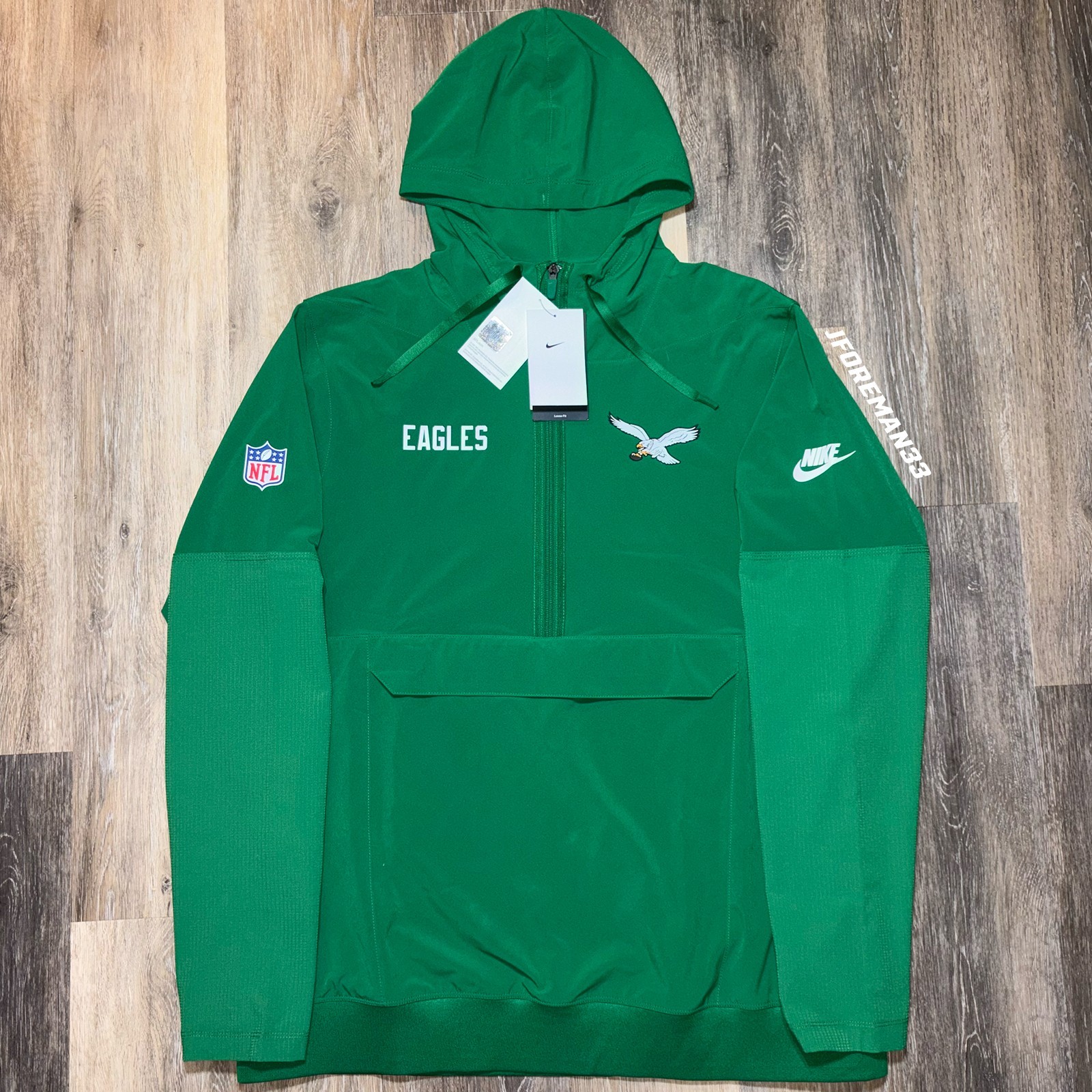 Nike Philadelphia Eagles Kelly Green Authentic Sideline Half-Zip