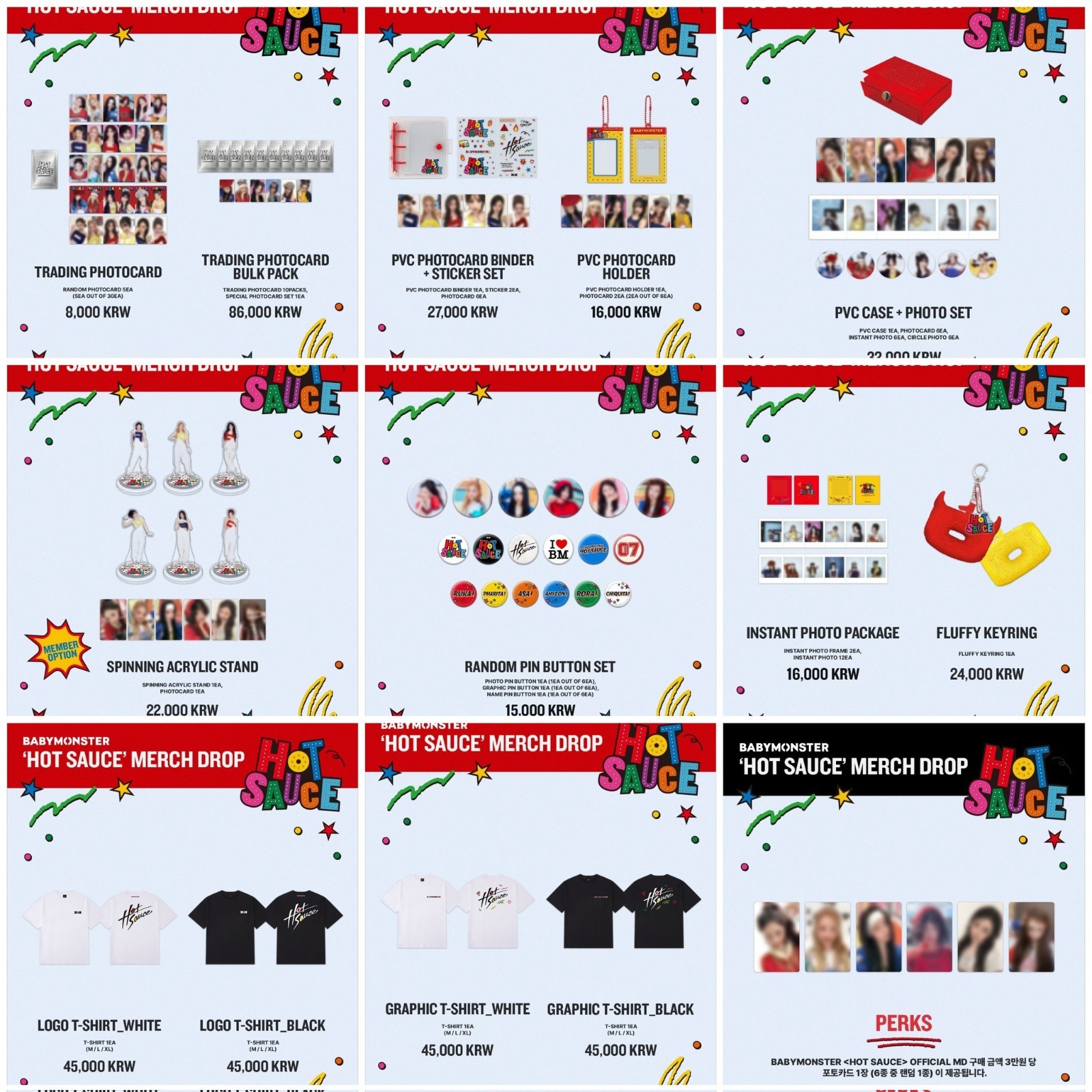BABYMONSTER HOT SAUCE MERCH DROP ONLINE STORE - OFFICIAL PHOTOCARD
