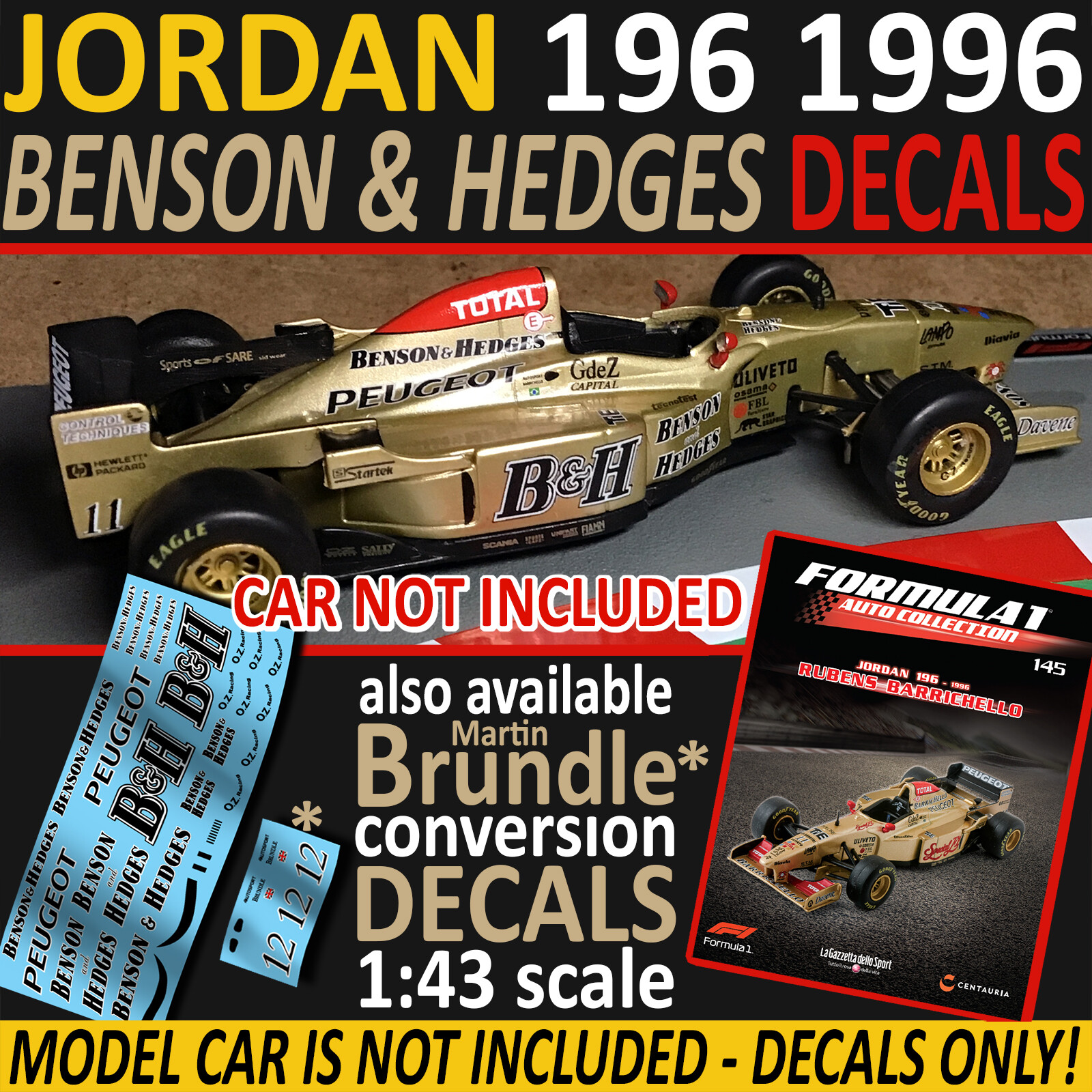 F1 Collection JORDAN 196 Benson & Hedges 1996 Barrichello or