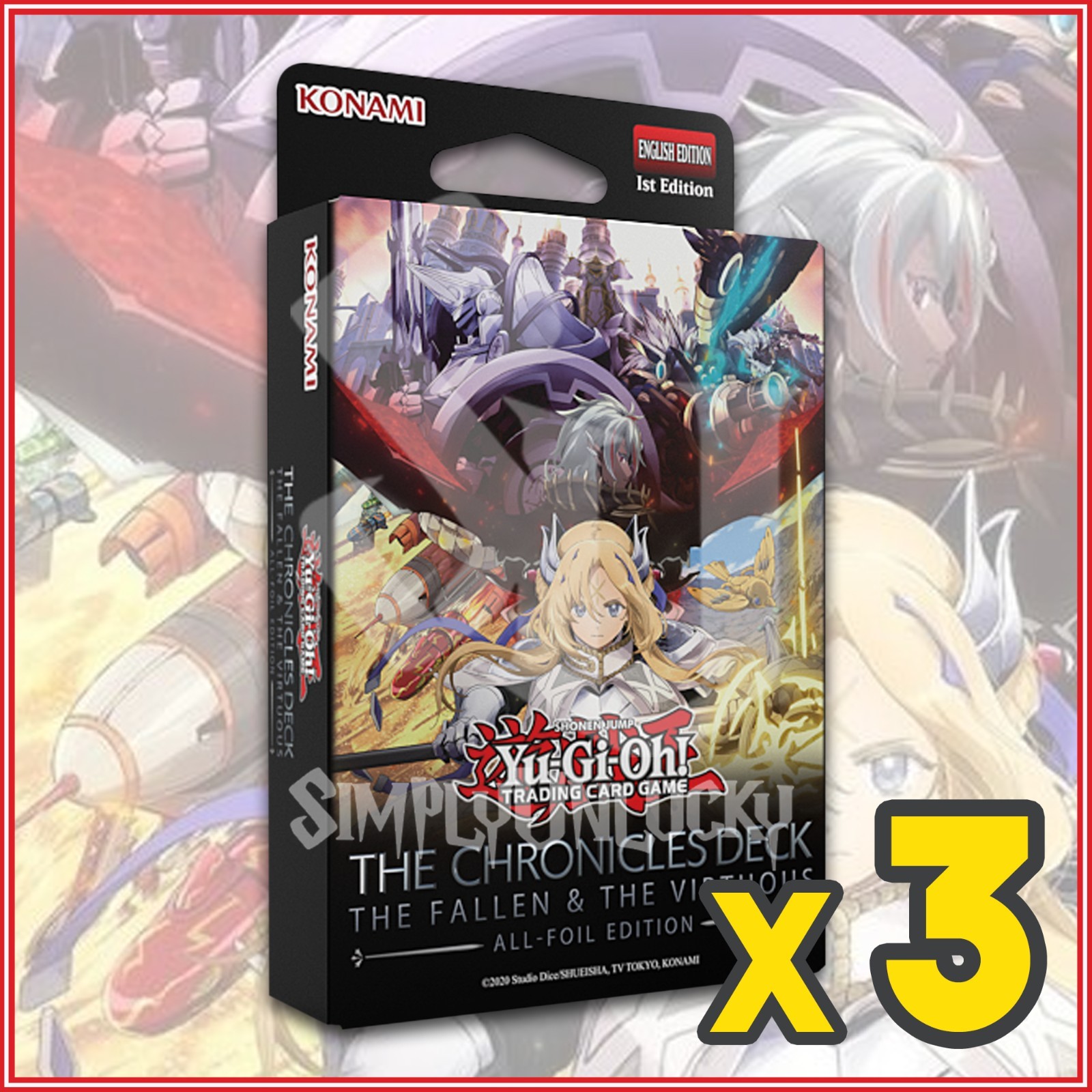 YUGIOH THE CHRONICLES DECK THE FALLEN & THE VIRTUOUS x3 English