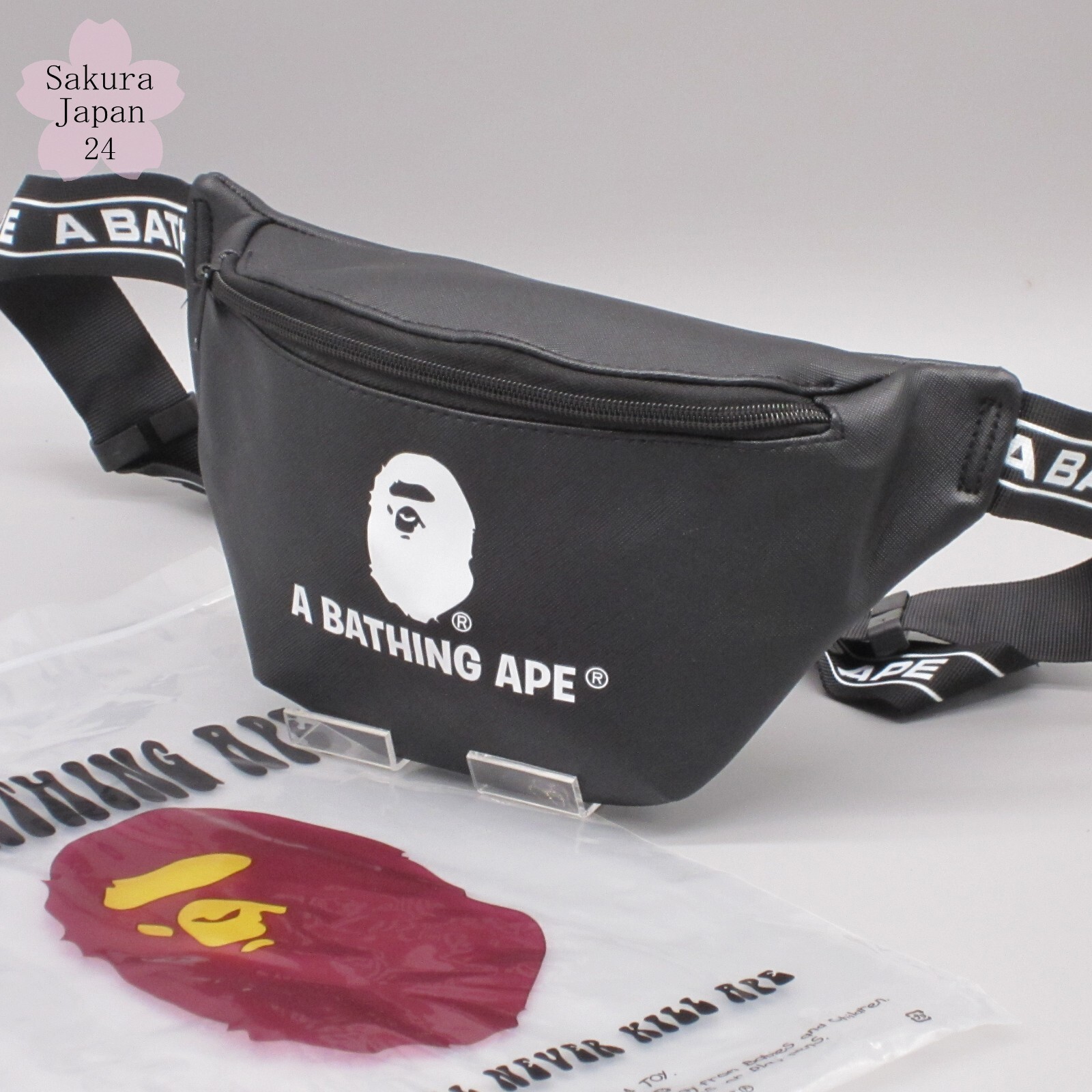 BAPE Sling Bag Crossbody PVC Black 2019 SPR Official Japanese