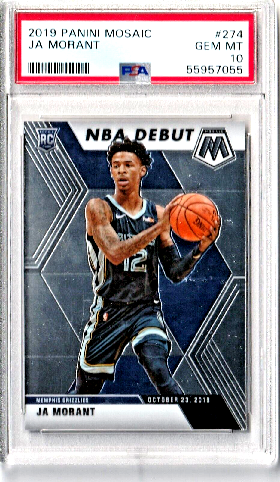 2019 Panini Mosaic #274 - Ja Morant - Debut ROOKIE CARD - PSA 10