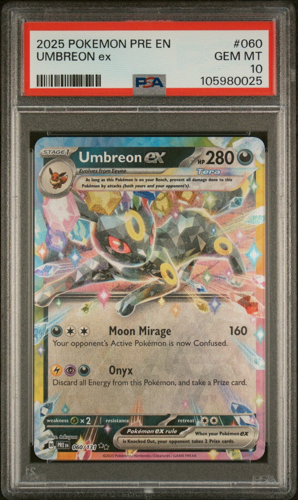 PSA 10 GEM Mint Umbreon ex 060/131 Double Rare - Pokémon SV8.5 PRE