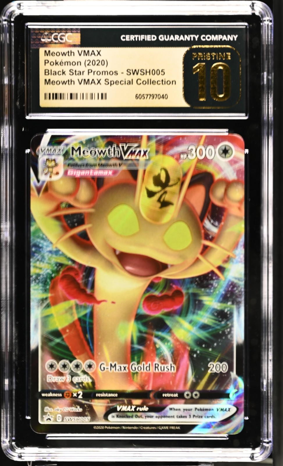 CGC 10 Pristine Meowth VMAX SWSH005 Black Star Promos Pokemon Card