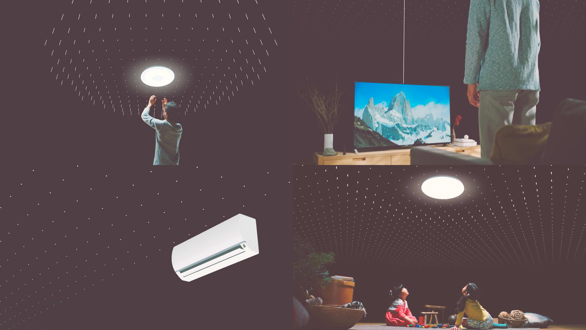 ソニーから天井のライトがエアコン・テレビと連携、人の行動に合わせて