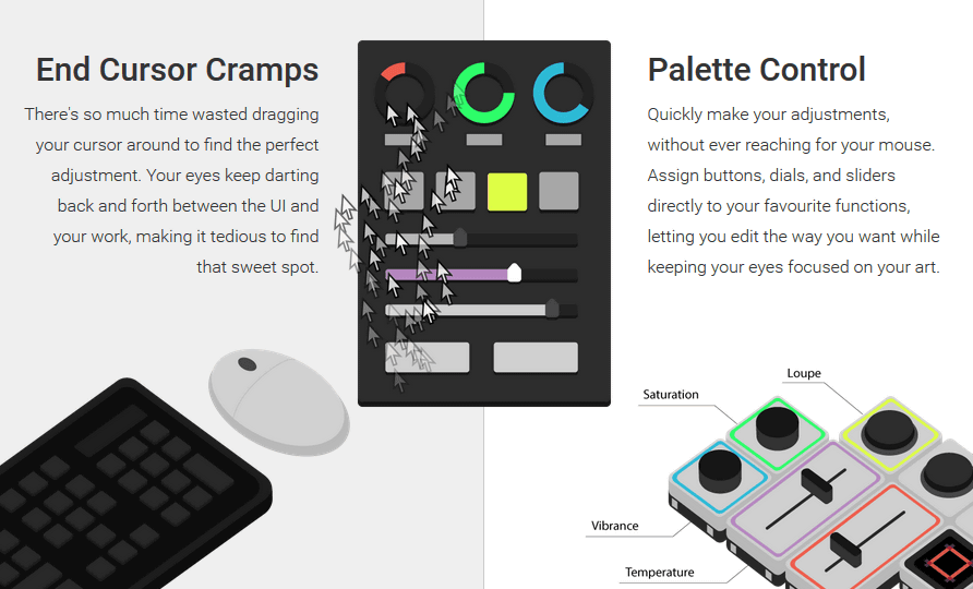 フォトショやイラレが物理コントローラーのツマミ・フェーダーで操作