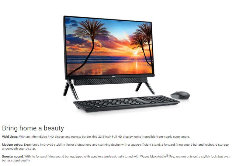 Dell Inspiron 5400 AIO DT i3-1115G4 | 23.8in FHD Non-Touch | 1TB