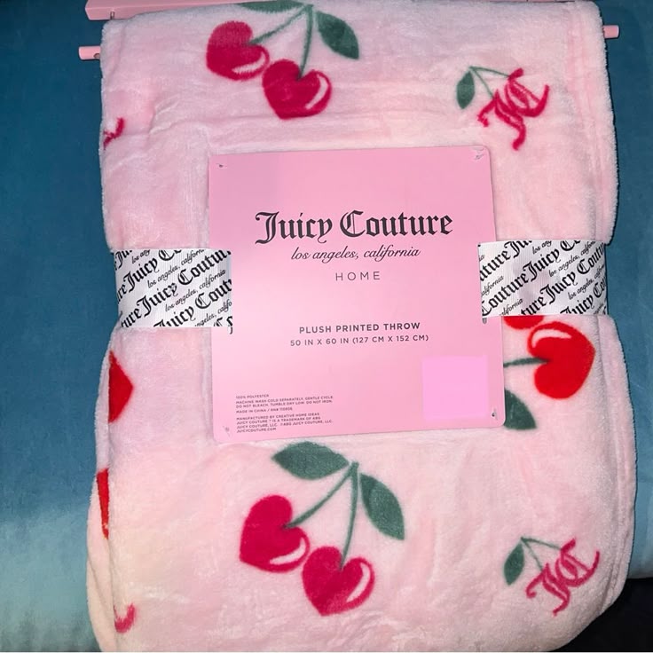 Juicy Couture Bedding | New Pink Juicy Couture Throw Blanket 50” X