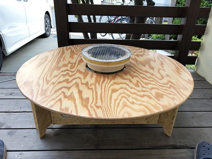 自作ミルポッドテーブル トライポッドテーブル キャンプBGO 中古 自作