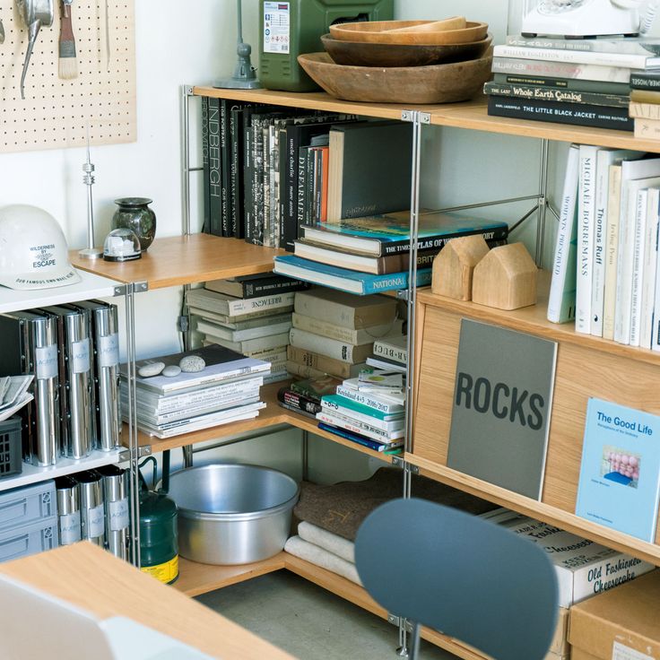 ステンレスユニットシェルフ・追加棚・コーナータイプ／オーク材