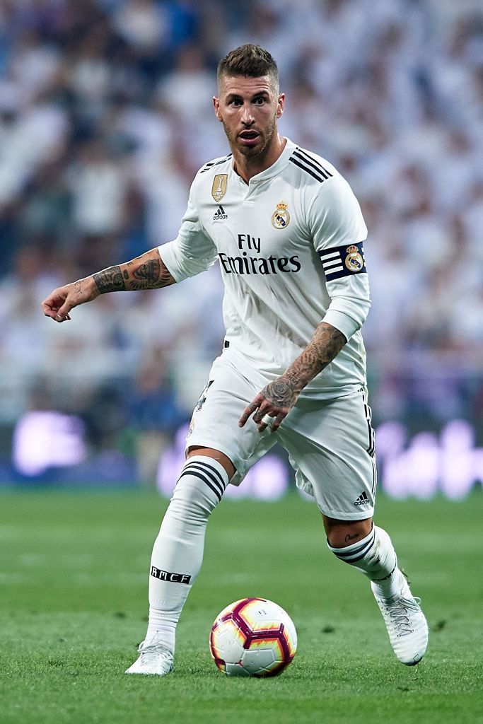 Sergio Ramos of Real Madrid in action during the La Liga match