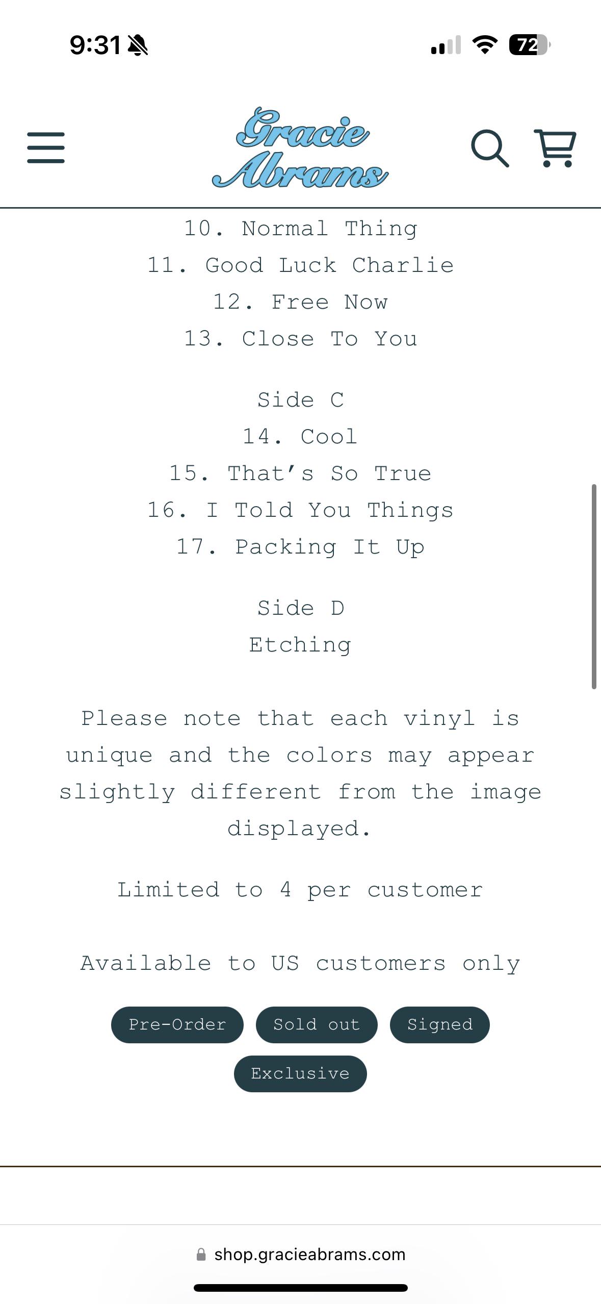 Gracie Abrams - Live from Vevo 10