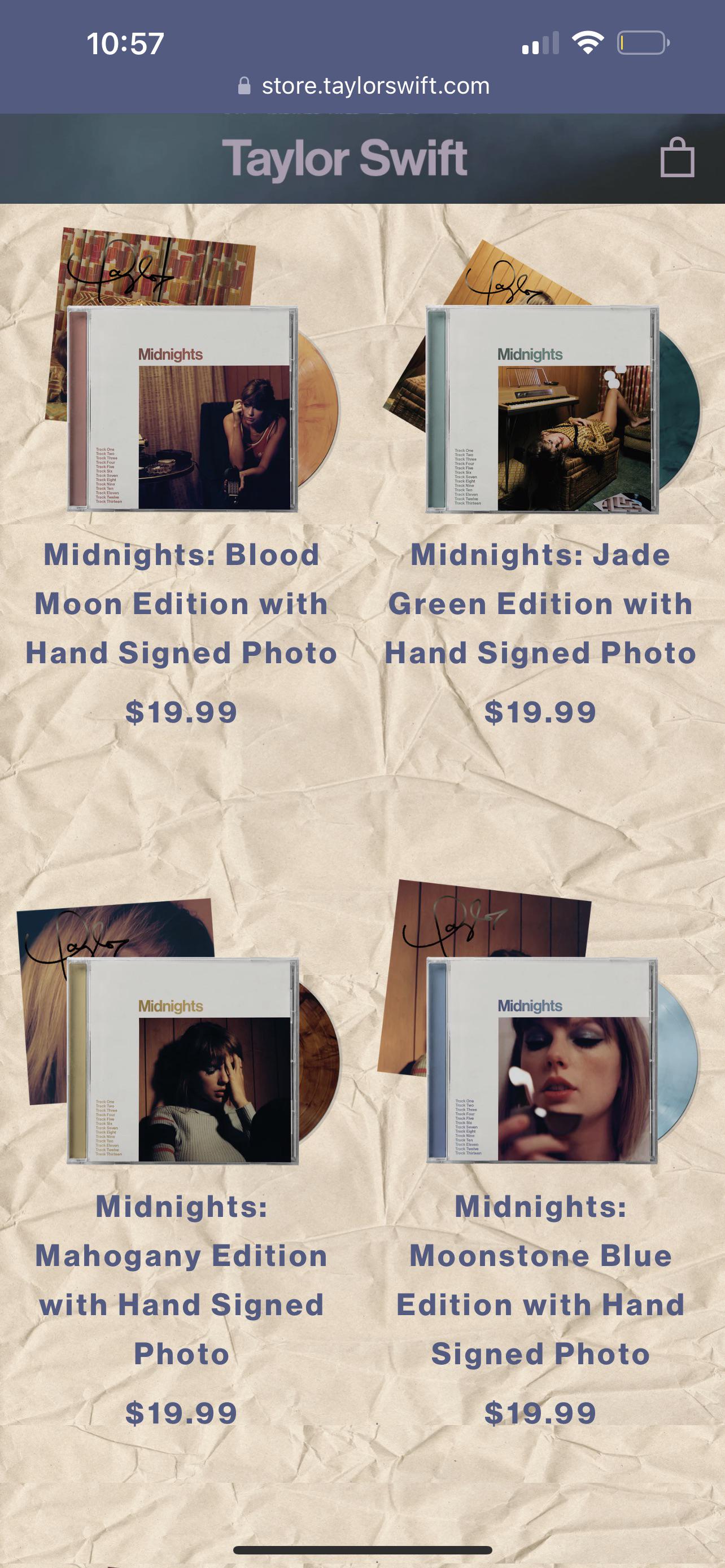 SIGNED 'Midnights' albums (signed photos instead) available now