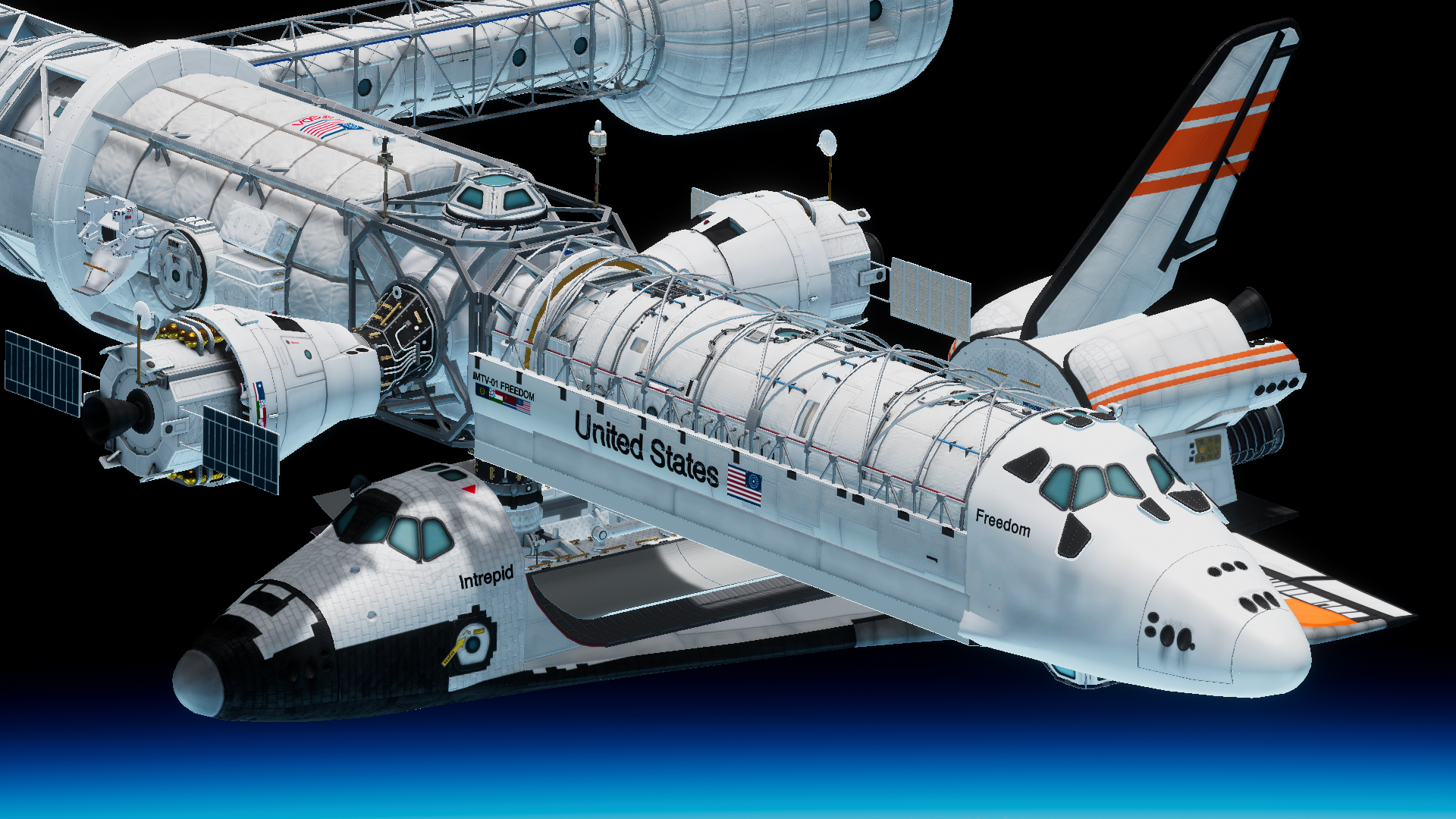 スペースシャトルイントレピッドが、MTVに改造された後、姉妹船