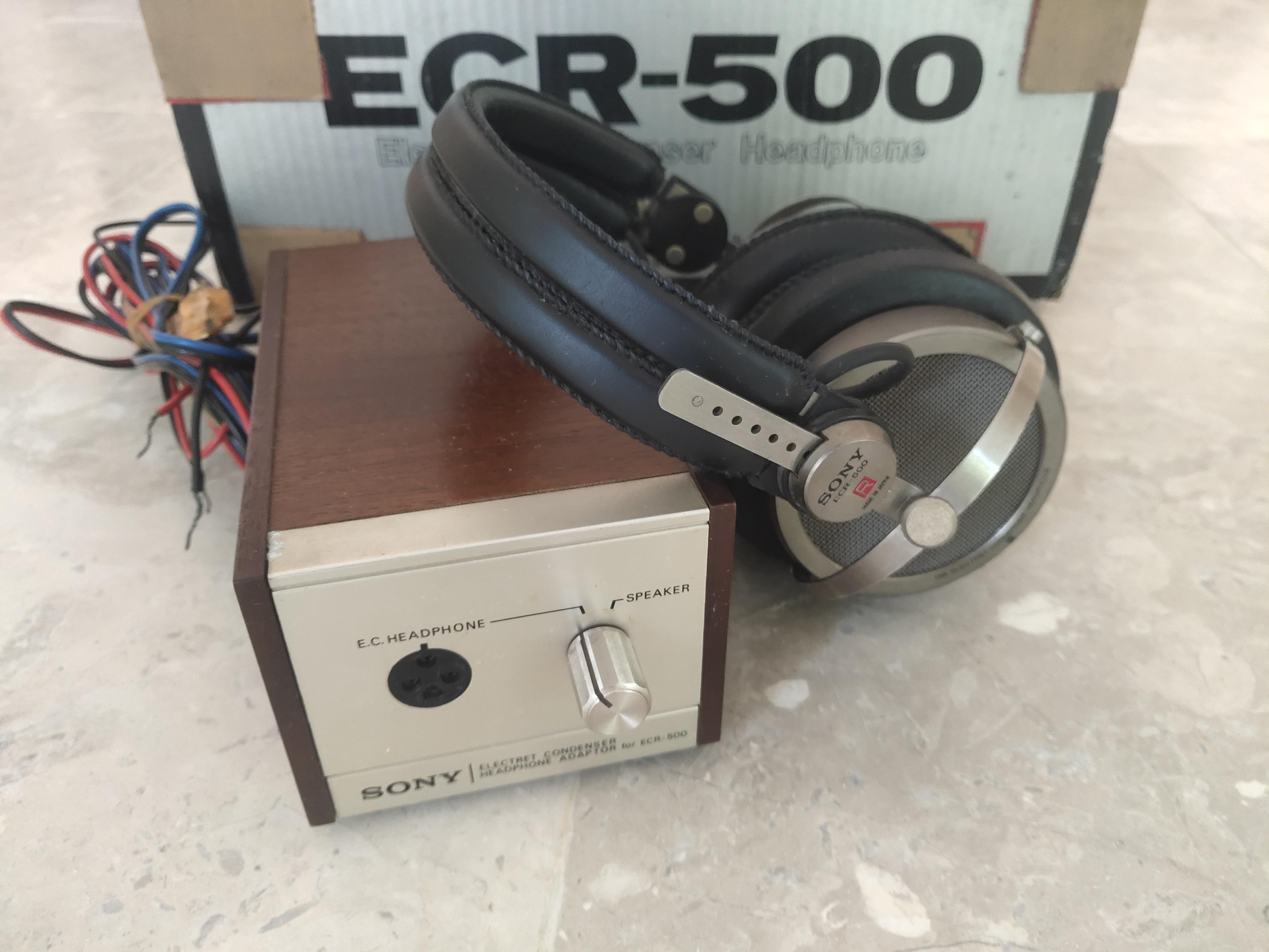 ソニー ECR-500 エレクトレットヘッドホン。ヴィンテージ 1976