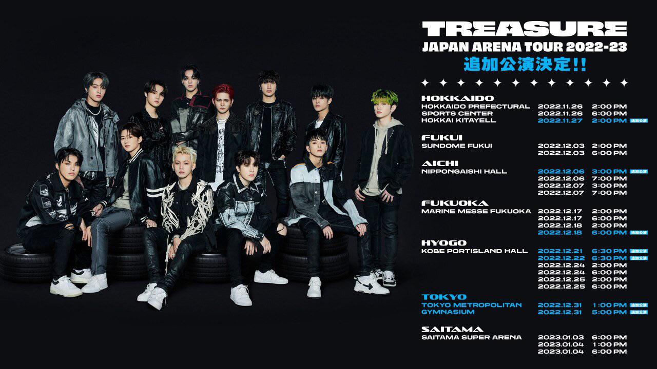 220613 TREASURE added 7 additional live shows to its Japan Arena