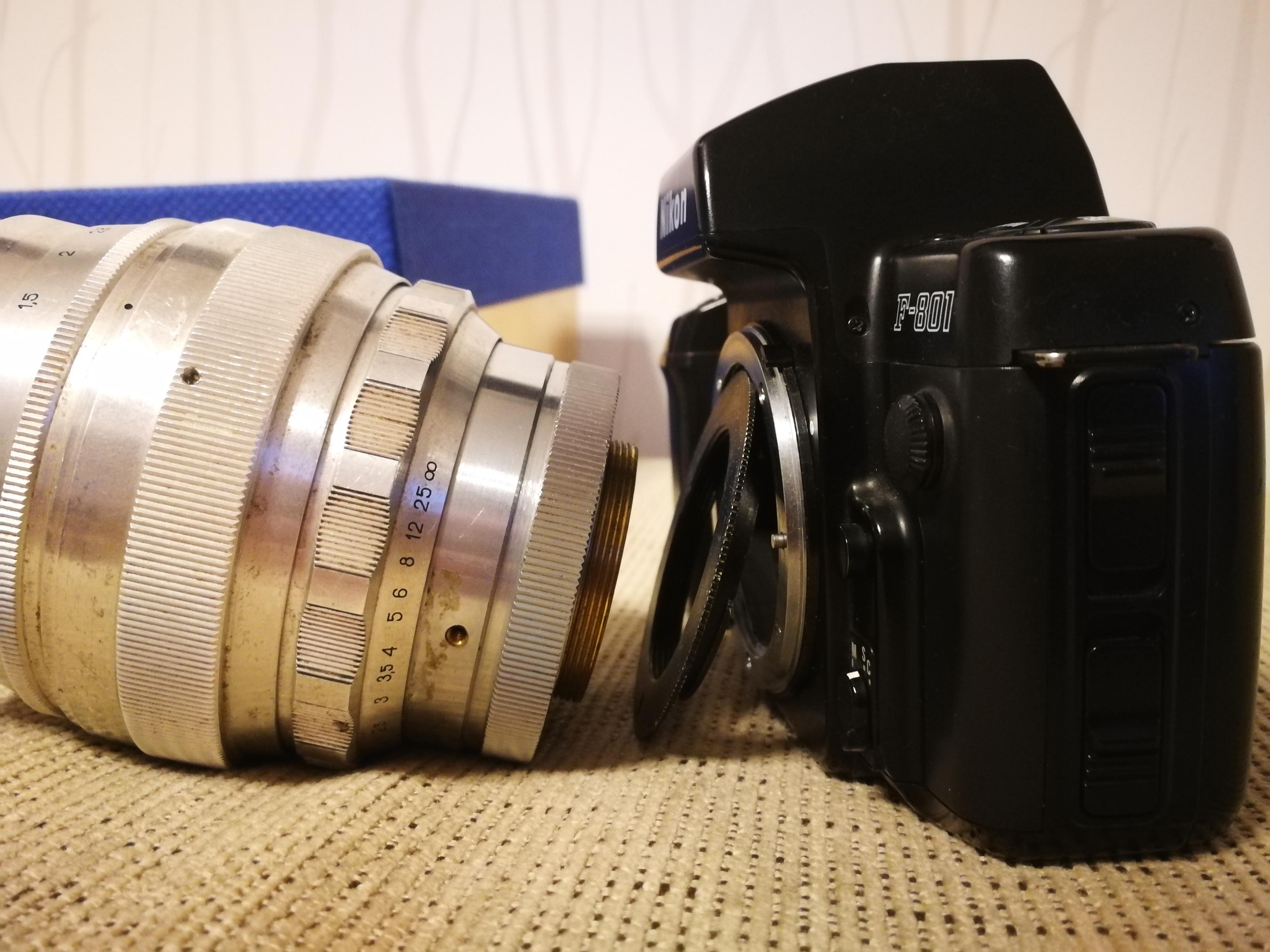 M42レンズを∞（無限遠）で追加の光学系なしでニコンFマウントに改造