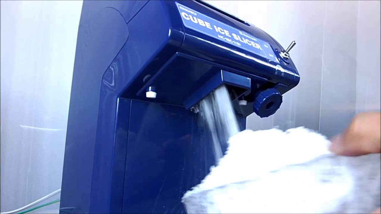 かき氷 電動キューブアイススライサー 初雪 HC-18C - YouTube