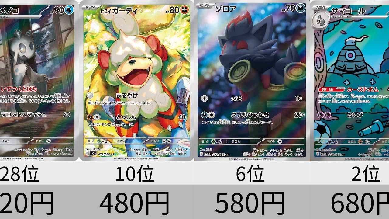 ポケカ】2024年上期 AR全種高額カードランキング【Pokémon cards】Most